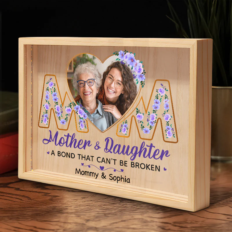 Custom Photo A Bond That Can't Be Broken - Family Personalized Custom Frame Light Box - Gift For Mom - Image 2