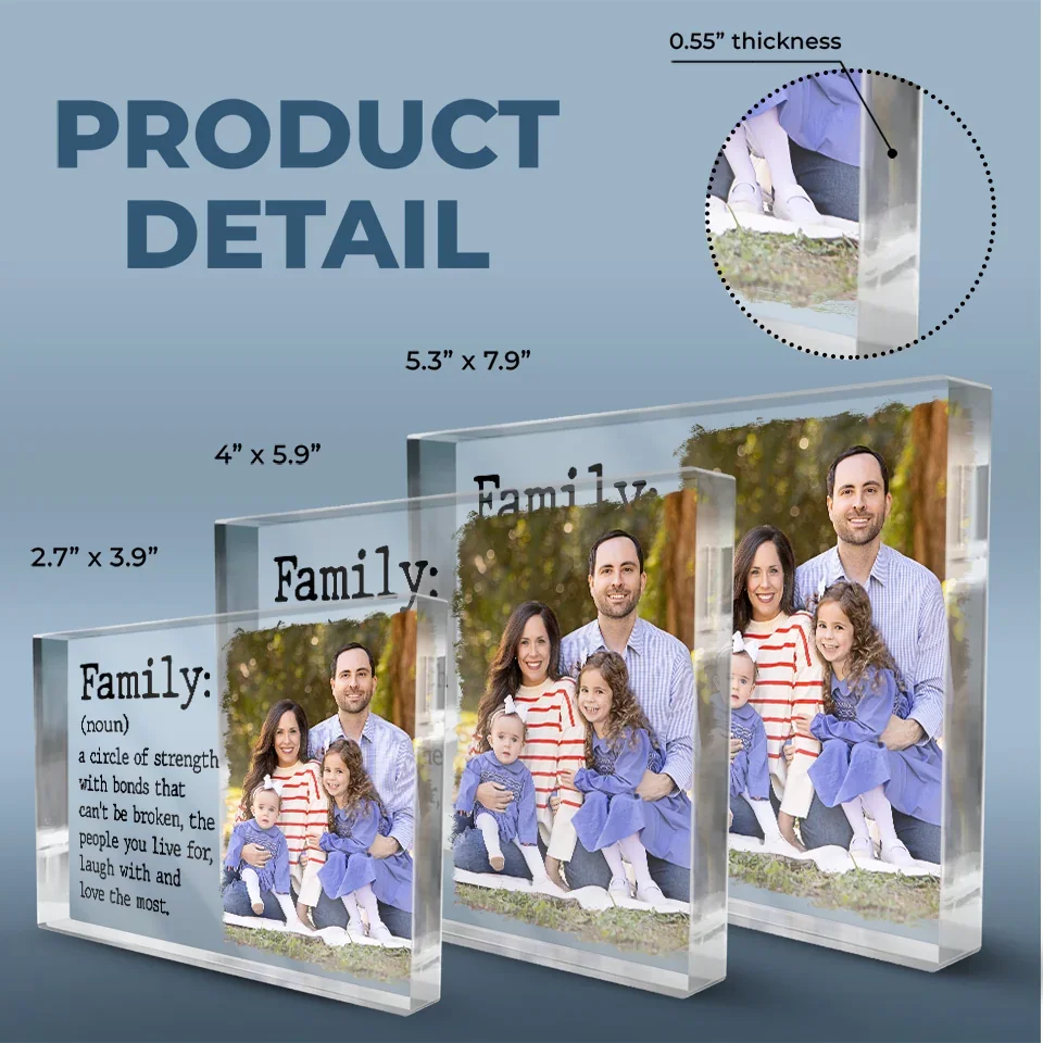 Custom Photo A Circle Of Strength With Bonds That Can't Be Broken  - Family Personalized Custom Rectangle Shaped Acrylic Plaque - Gift For Family Members - Image 4