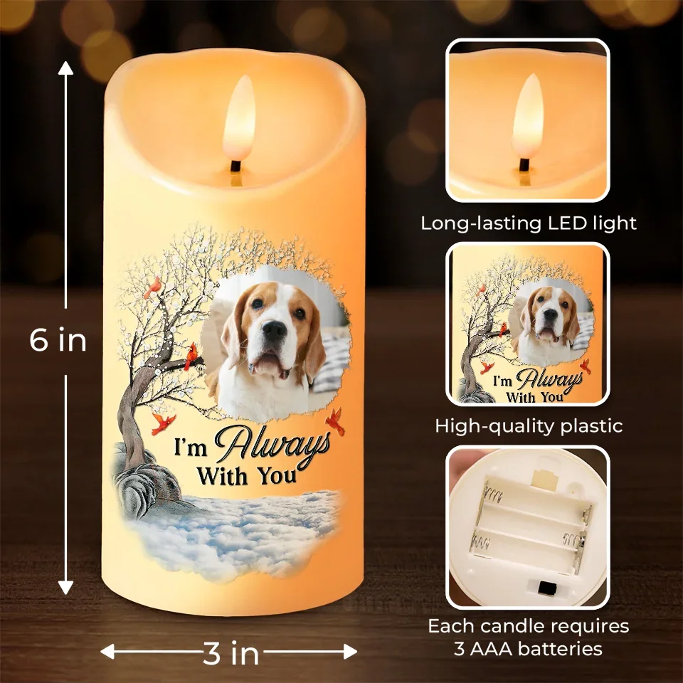 Custom Photo A Companion Is Gone, But The Memory Lives On - Memorial Personalized Custom LED Candle - Christmas Gift, Sympathy Gift For Pet Owners, Pet Lovers - Image 4