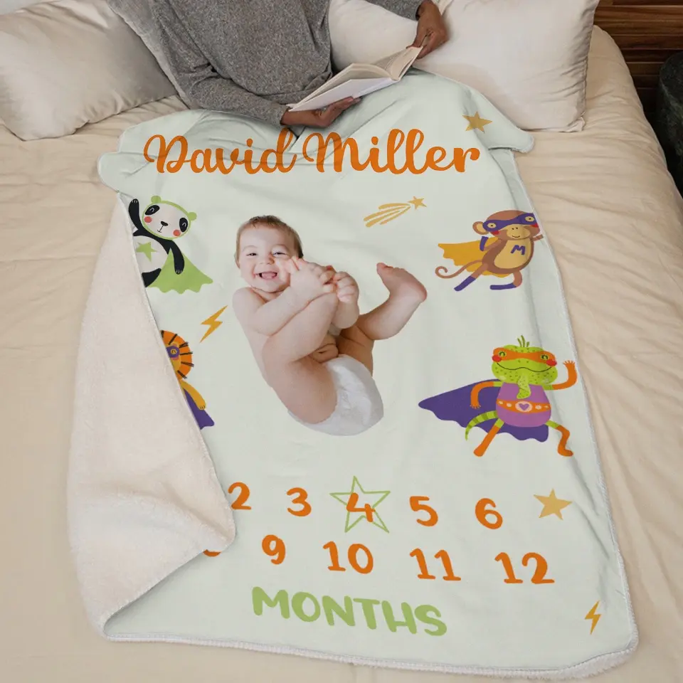 Custom Photo A Cozy Blanket Makes Every Nap A Little Sweeter - Family Personalized Custom Baby Blanket - Gift For Baby Kids, Newborn Baby - Image 6