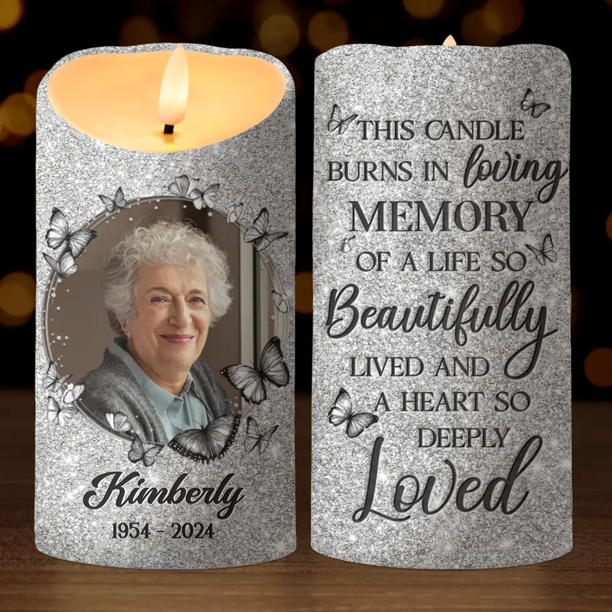 Custom Photo A Heart So Deeply Loved - Memorial Personalized Custom LED Candle - New Arrival, Sympathy Gift, Christmas Gift For Family Members - Image 2