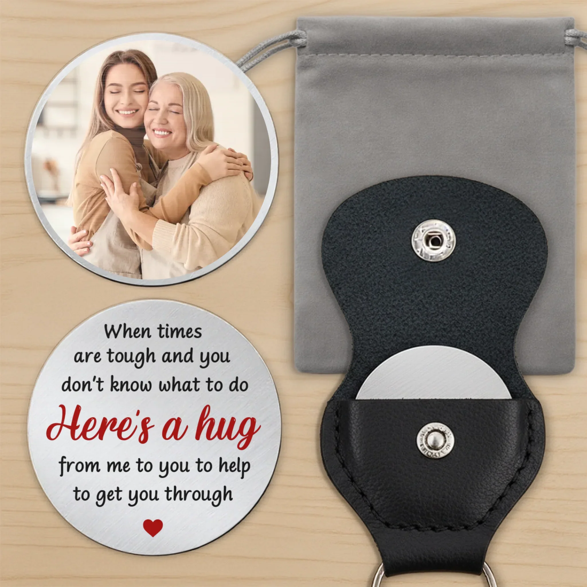 Custom Photo A Hug In Words For When I Can’t Be There To Hold You - Family Personalized Custom Pocket Hug - Gift For Family Members - Image 8