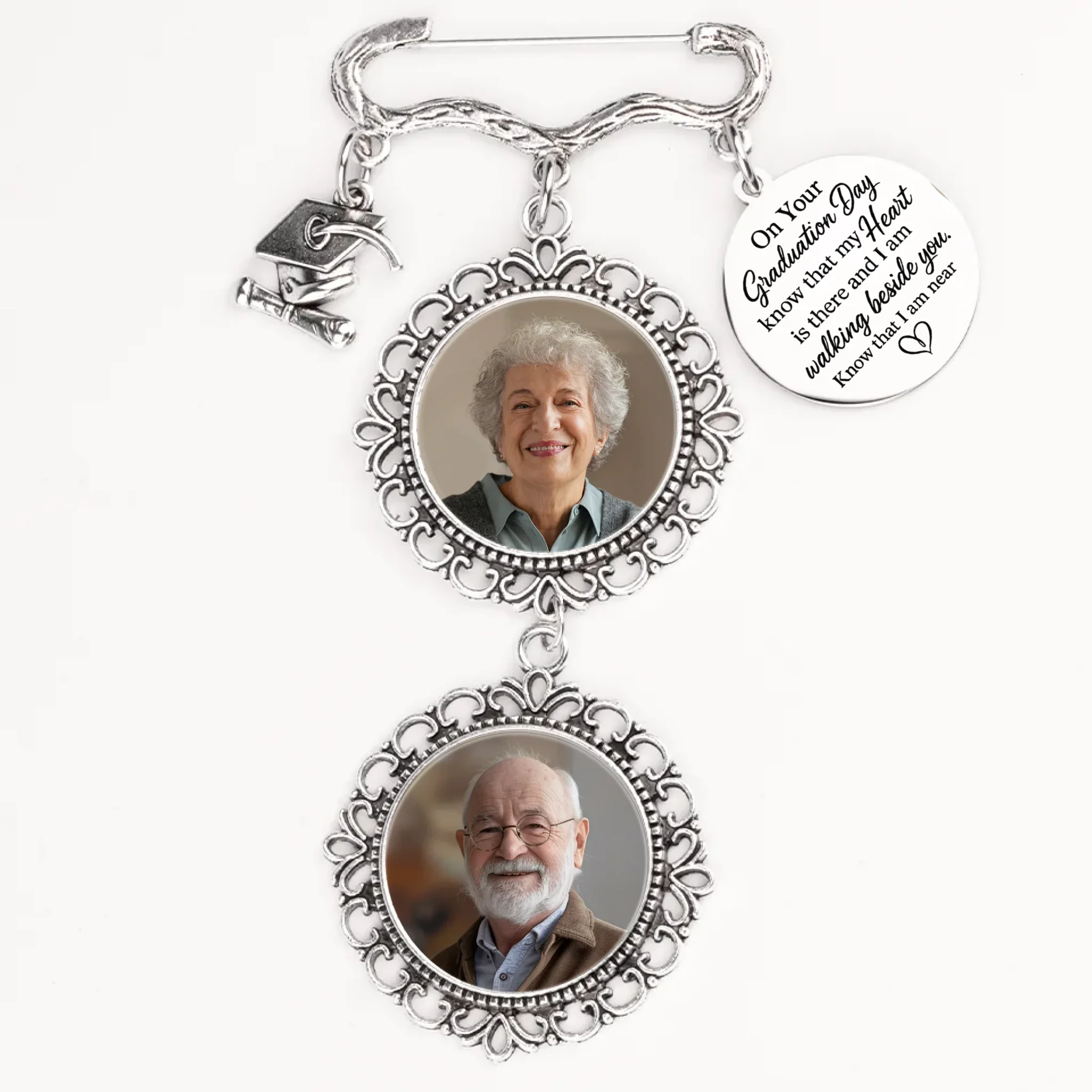 Custom Photo A Life Remembered - Memorial Personalized Custom Graduation Tassel Pin - Sympathy Gift, Graduation Gift For Family Members, Siblings, Brothers, Sisters - Image 3