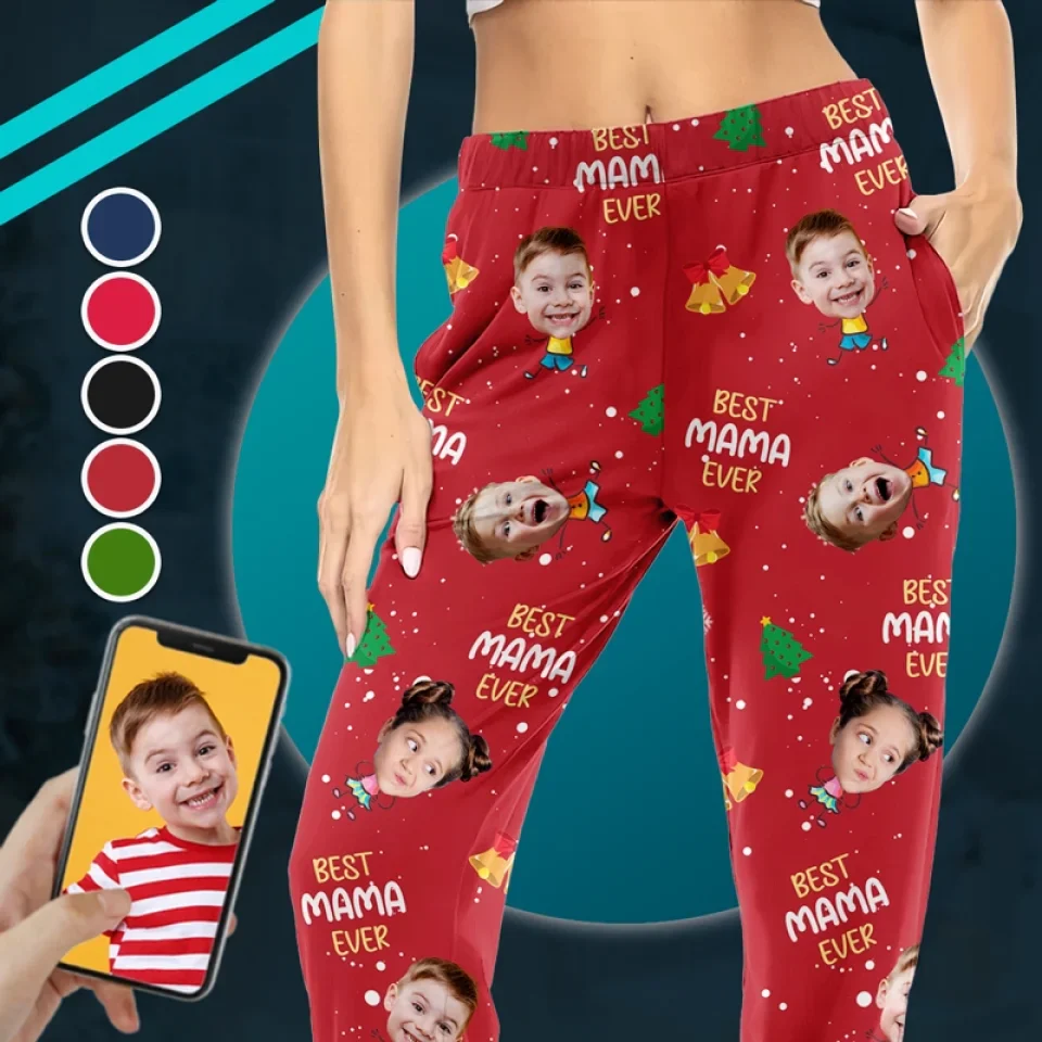 Custom Photo A Merry Christmas To Everybody - Family Personalized Custom Pajama Pants - Christmas Gift For Mom, Grandma - Image 4