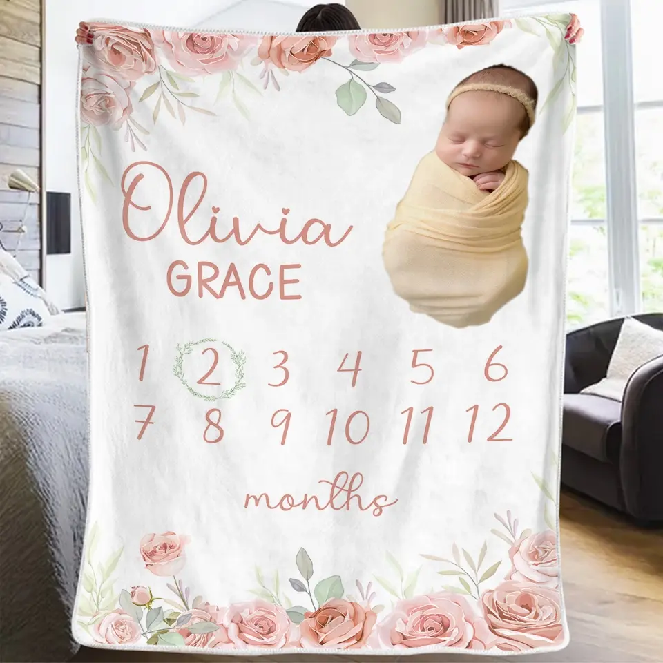 Custom Photo A New Baby Marks The Beginnings Of All Things - Family Personalized Custom Baby Blanket - Gift For Baby Kids, Newborn Baby - Image 4