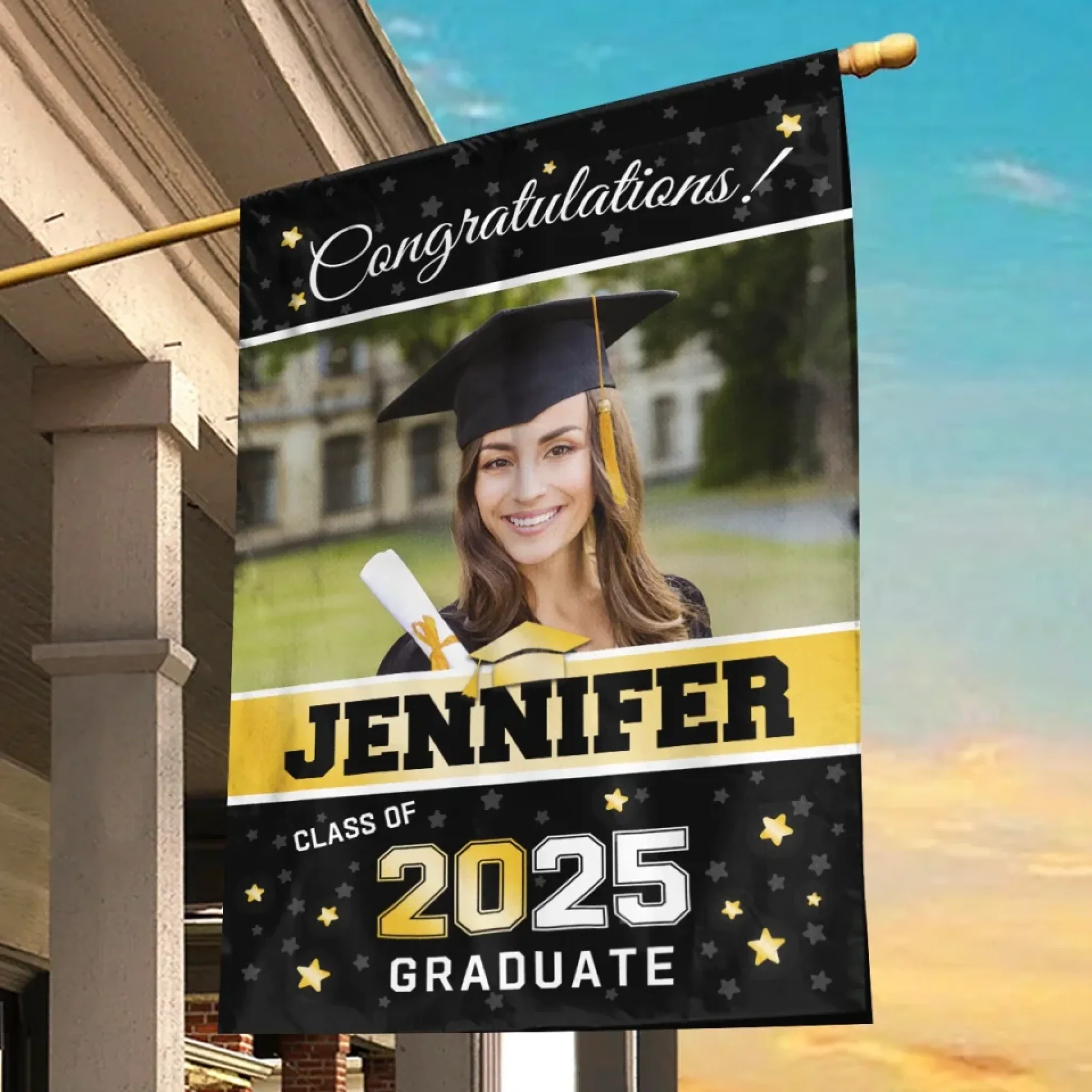 Custom Photo A New Chapter Begins - Family Personalized Custom Flag - Graduation Gift For Family Members, Siblings, Brothers, Sisters - Image 5