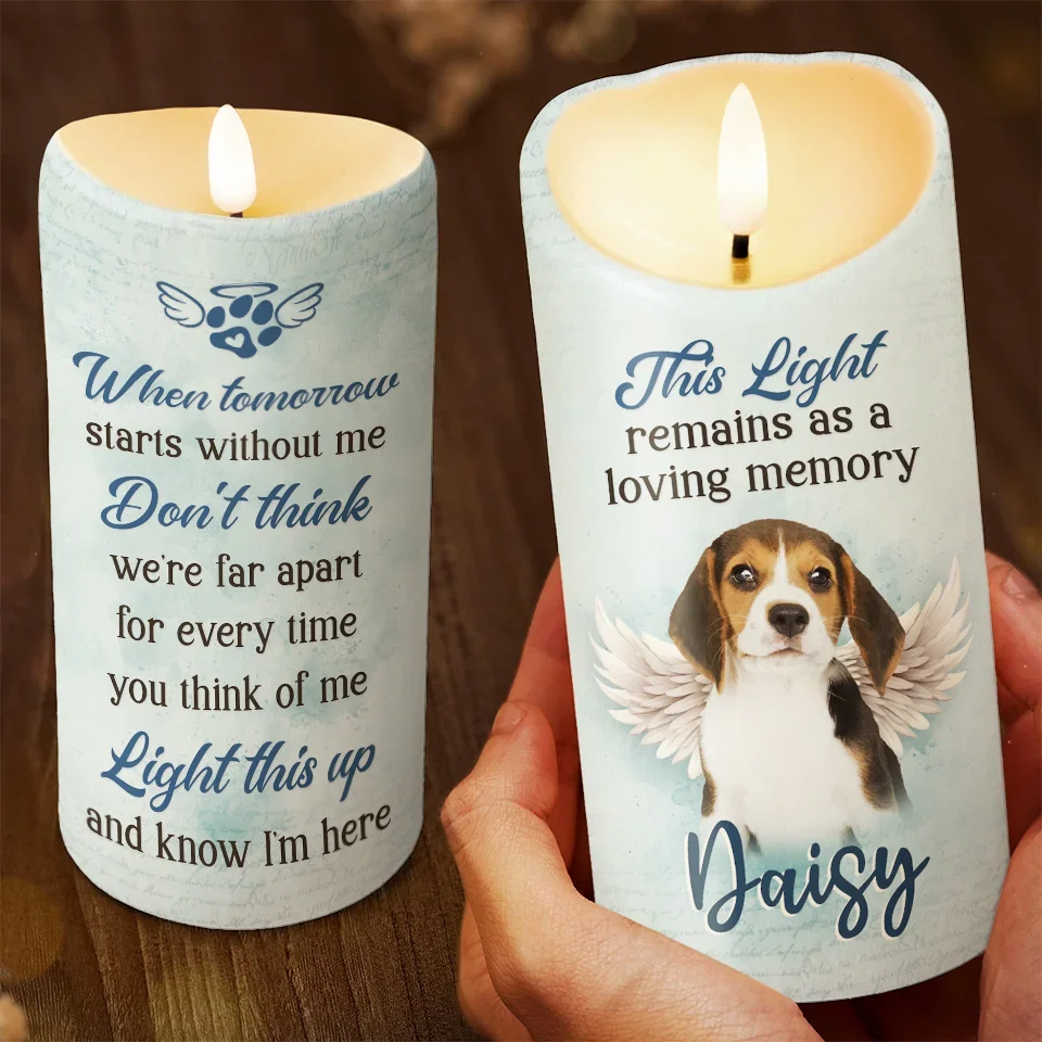 Custom Photo A Pet Is Never Truly Forgotten Until It Is No Longer Remembered - Memorial Personalized Custom LED Candle - Sympathy Gift, Christmas Gift For Pet Owners, Pet Lovers - Image 3
