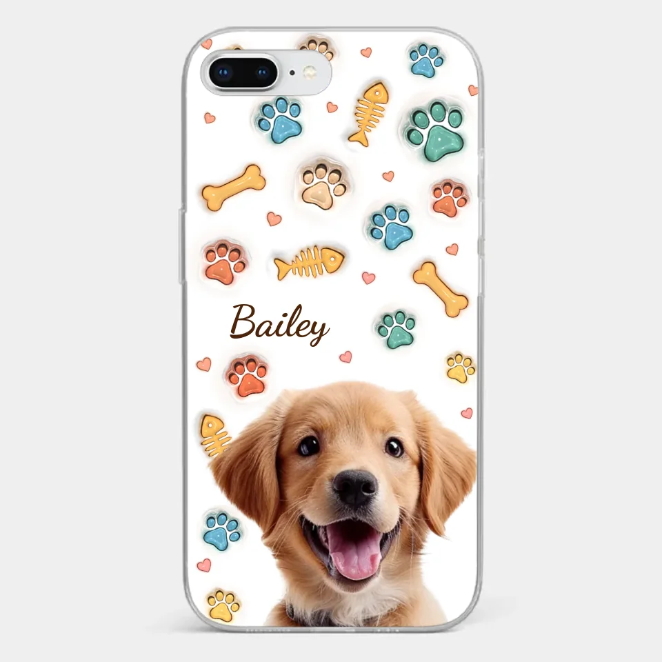 Custom Photo A Pet’s Love Is The Best Kind Of Love - Dog & Cat Personalized Custom 3D Inflated Effect Printed Clear Phone Case - Gift For Pet Owners, Pet Lovers - Image 5