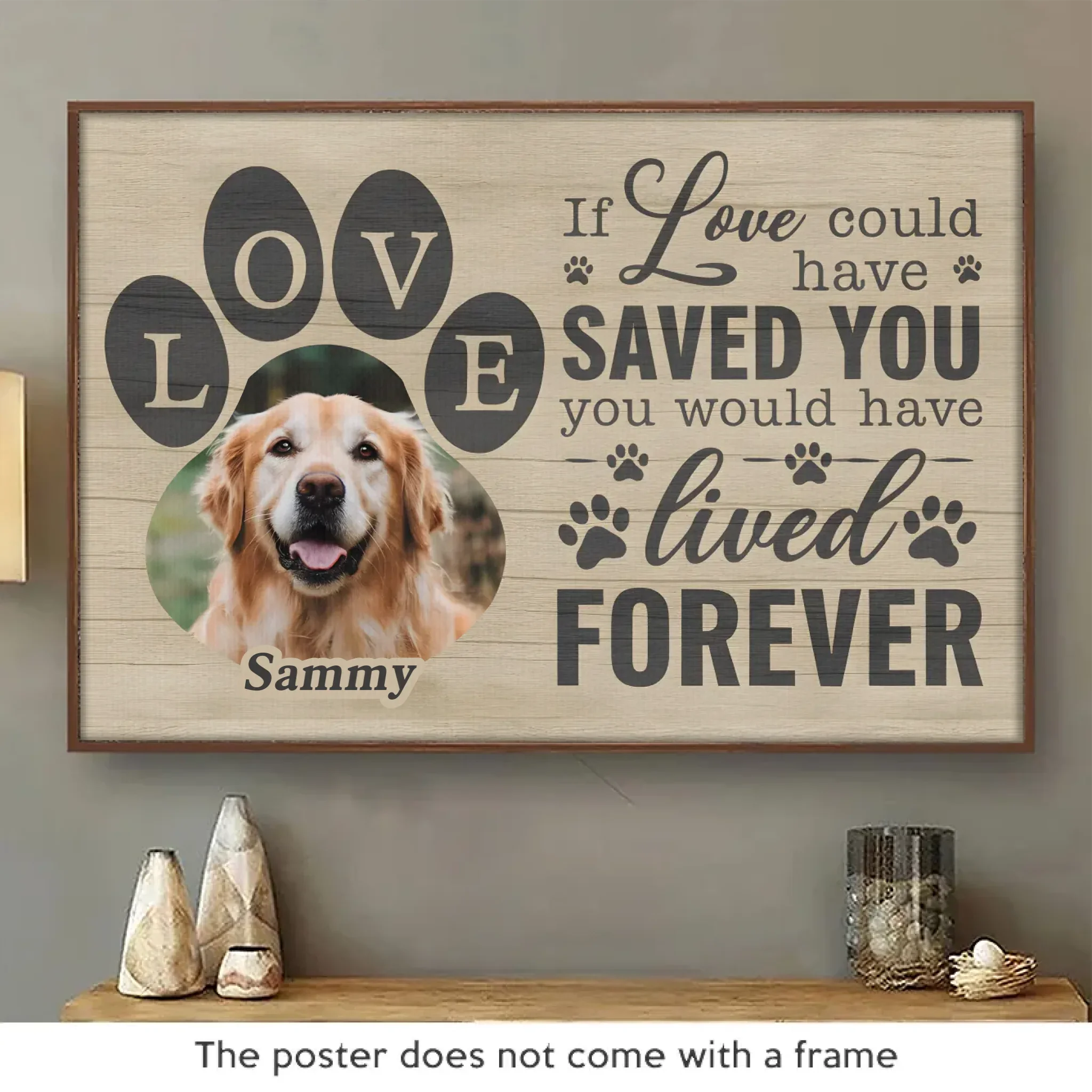 Custom Photo A Piece Of My Heart Is With You Forever - Memorial Personalized Custom Horizontal Poster - Sympathy Gift For Pet Owners, Pet Lovers - Image 2