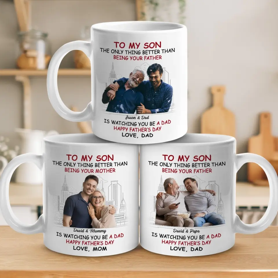 Custom Photo A Son Is A Love Letter - Family Personalized Custom Mug - Father's Day, Gift For Son - Image 4