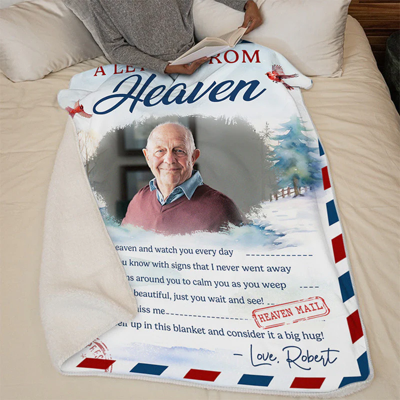 Custom Photo A Special Letter From Heaven - Memorial Personalized Custom Blanket - Christmas Gift, Sympathy Gift For Family Members - Image 5