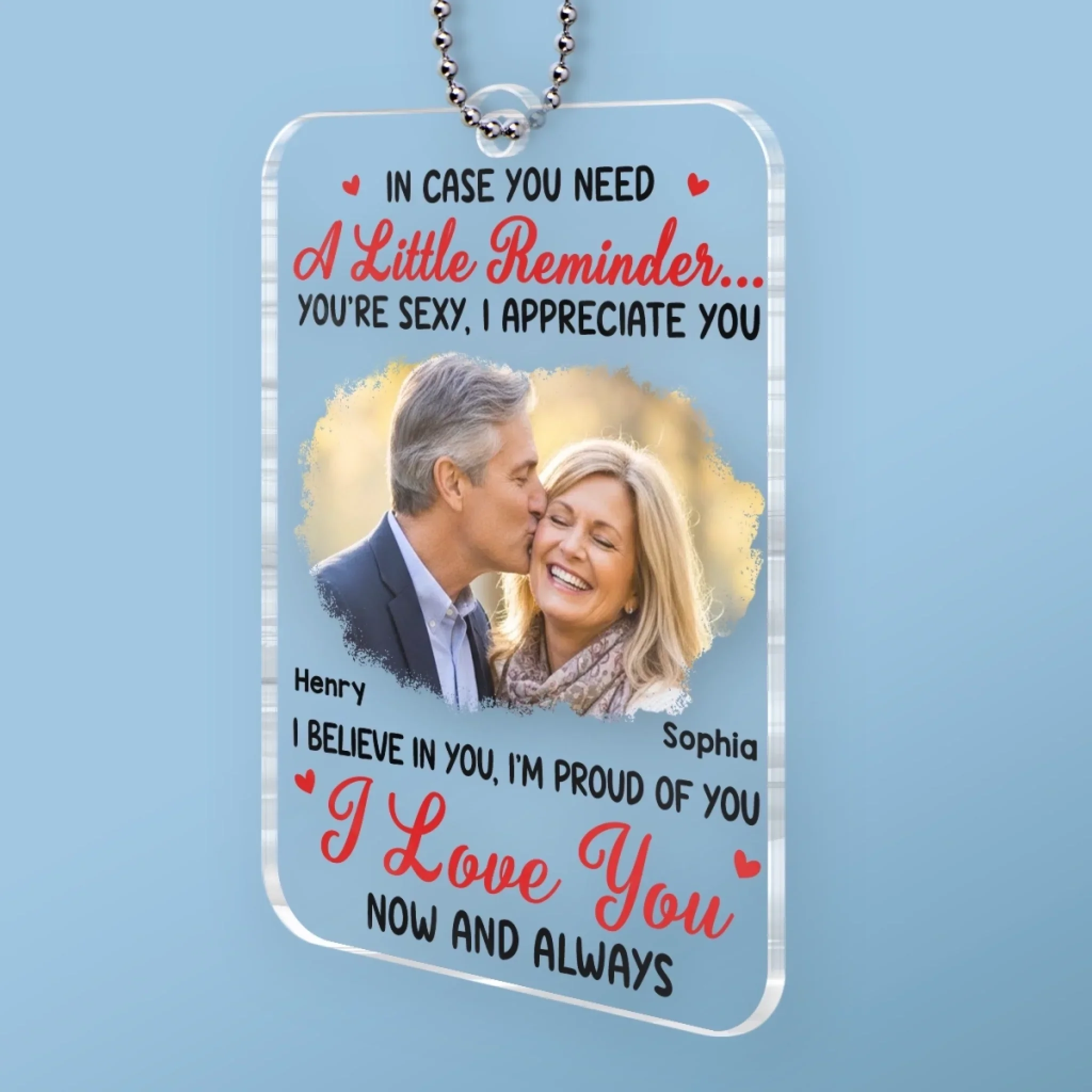 Custom Photo Acrylic Car Ornament - Personalized Anniversary Wedding Gifts For Husband And Wife, Him And Her - Driving Through Life With You - Image 3