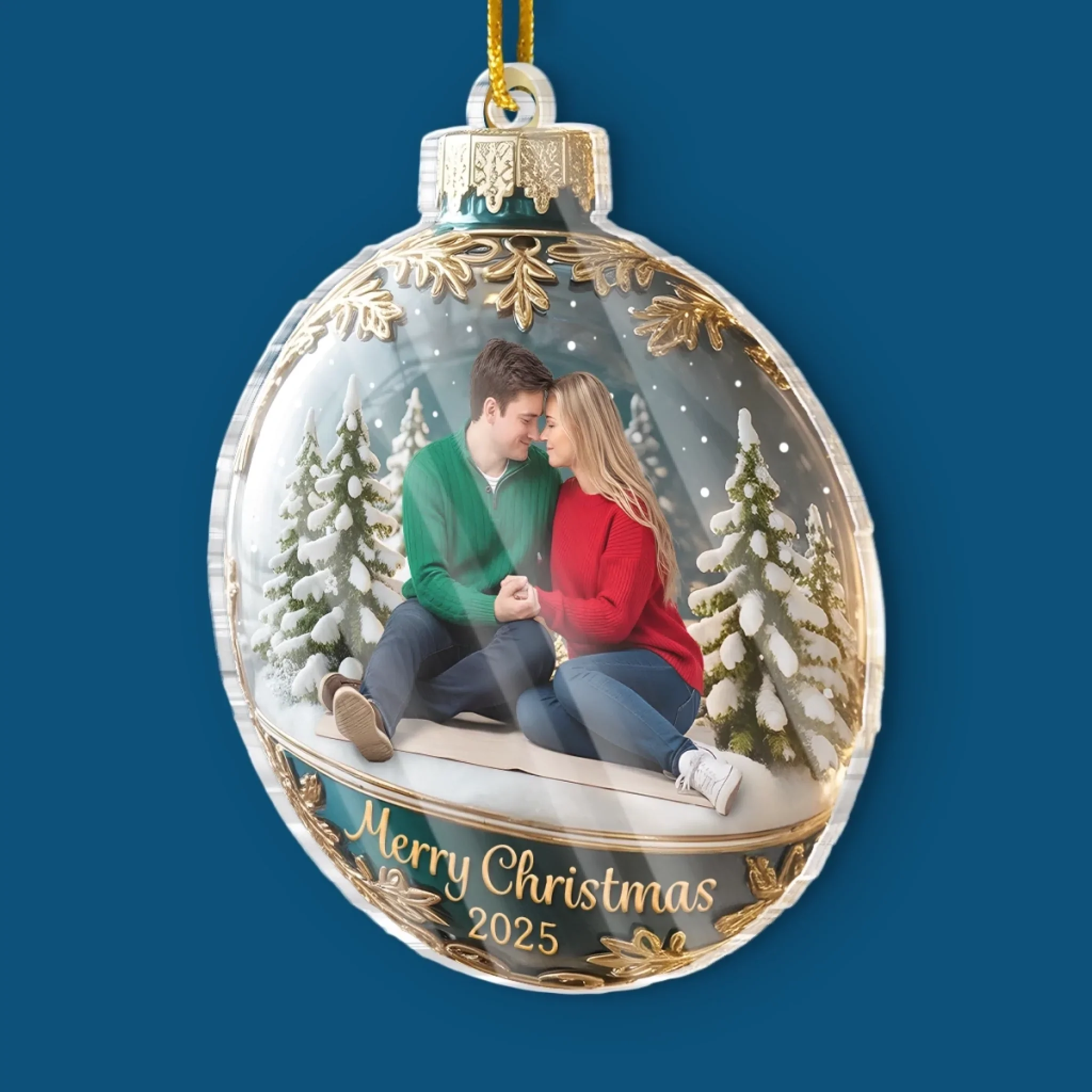 Custom Photo Acrylic Ornament - Personalized Anniversary Christmas Wedding Gifts For Husband And Wife, Him And Her - Every Snowflake Reminds Me Of You - Image 3