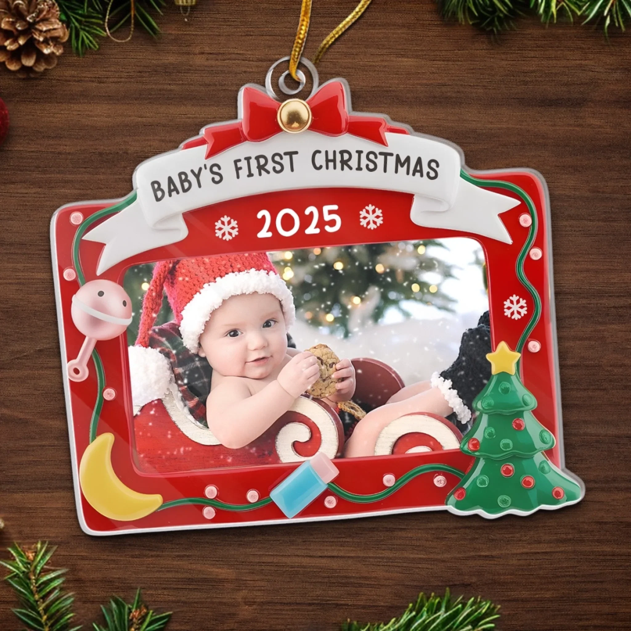 Custom Photo Acrylic Ornament - Personalized Christmas Baby Shower, Gender Reveal Gifts For New Moms, New Dads, New Parents - First Christmas, Forever Loved - Image 5