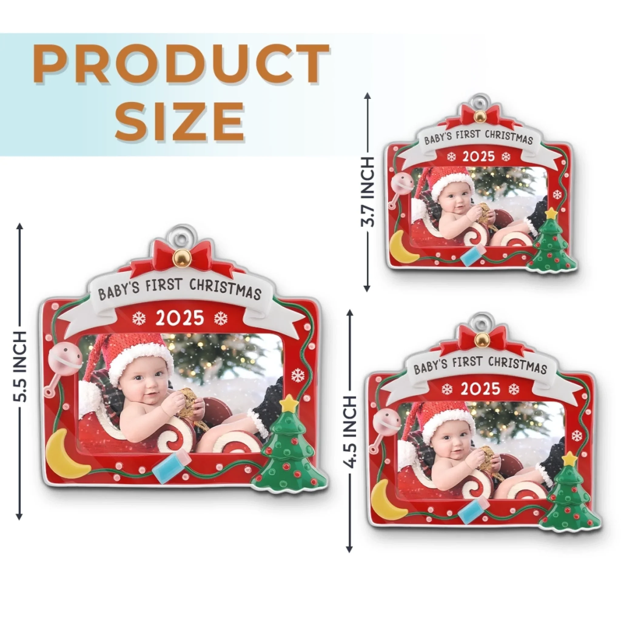 Custom Photo Acrylic Ornament - Personalized Christmas Baby Shower, Gender Reveal Gifts For New Moms, New Dads, New Parents - First Christmas, Forever Loved - Image 6