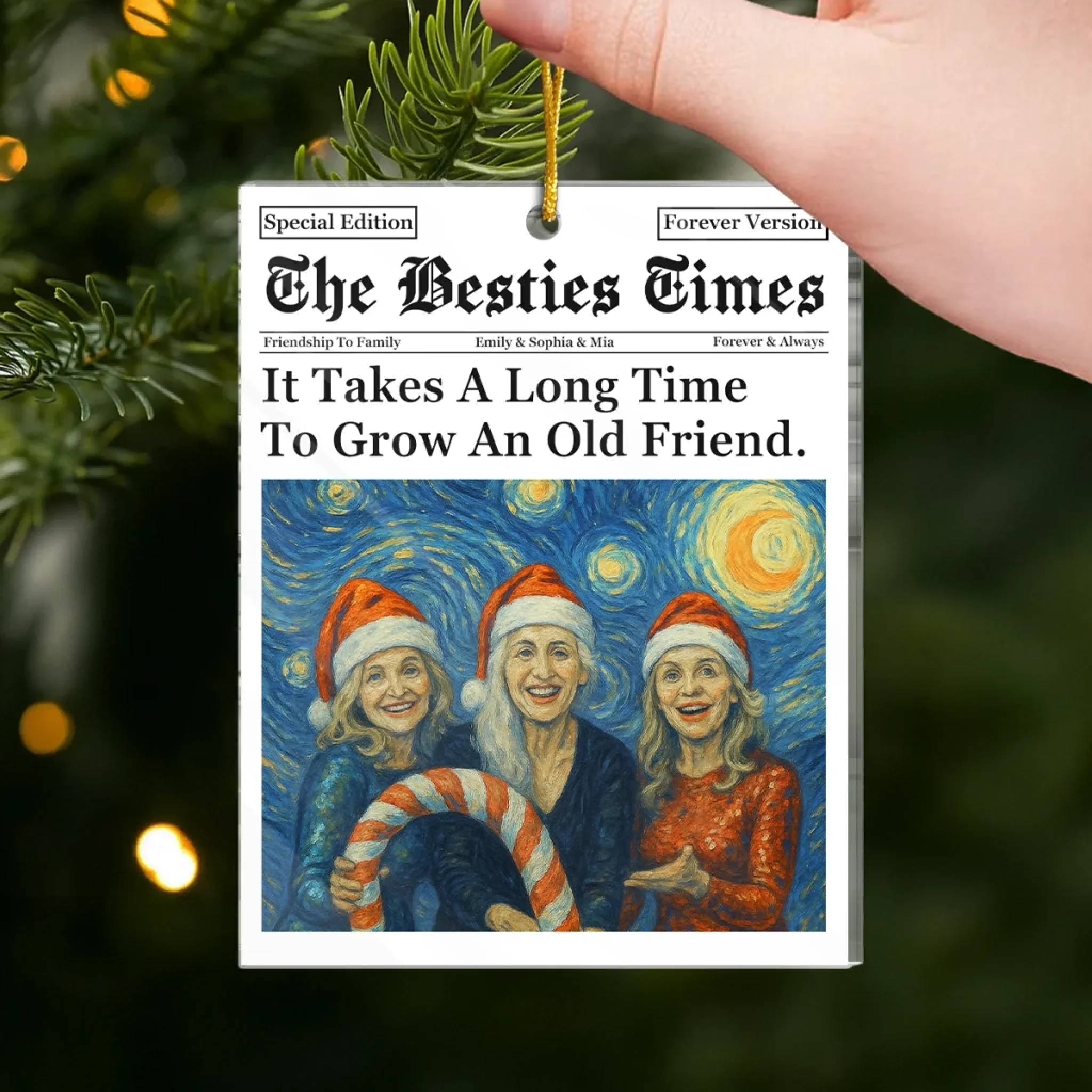 Custom Photo Acrylic Ornament - Personalized Christmas Best Friend Birthday Gifts For Women, Besties, Sisters, BFF - Our Laughter Never Gets Old - Image 4