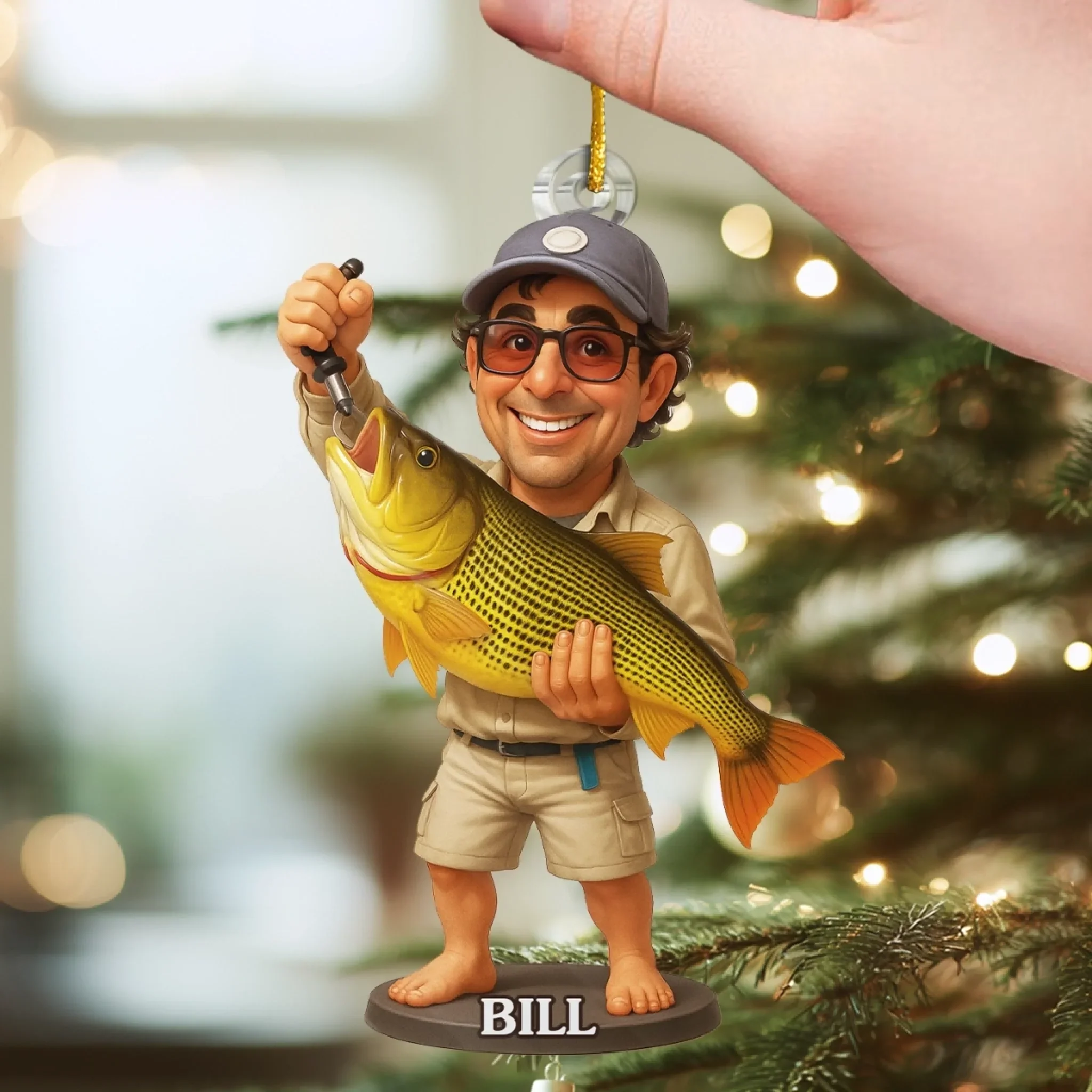 Custom Photo Acrylic Ornament - Personalized Christmas Birthday Fishing Gifts For Fisherman - Making Memories, One Catch At A Time - Image 3