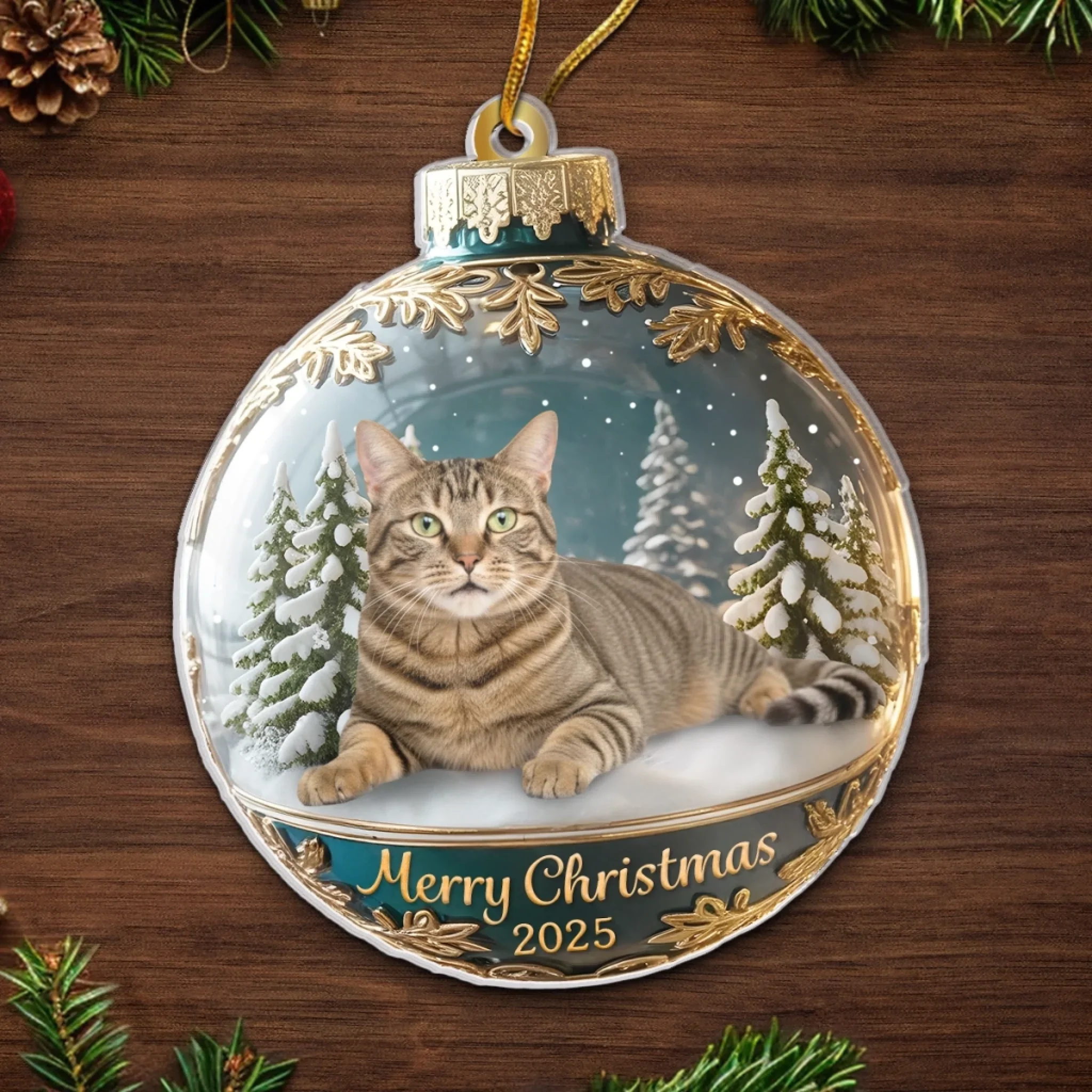 Custom Photo Acrylic Ornament - Personalized  Christmas Birthday Gifts For Dog Cat Lovers, Dog Dad And Mom, Cat Owners - Meowy Christmas, Hooman - Image 5