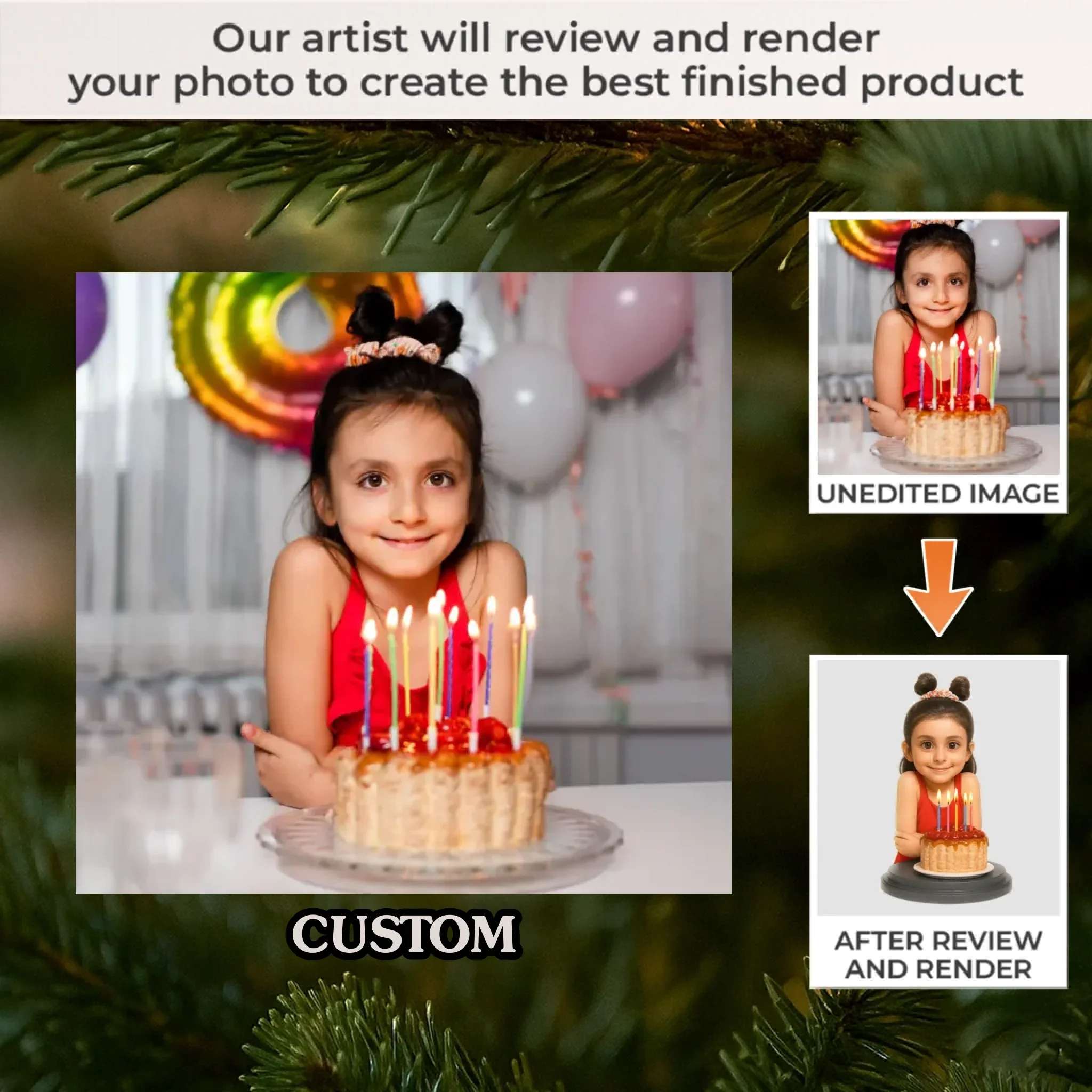 Custom Photo Acrylic Ornament - Personalized Christmas Birthday Gifts For Mom, Dad, Brother, Sister, Kids - Bright Smiles On Your Birthday - Image 2