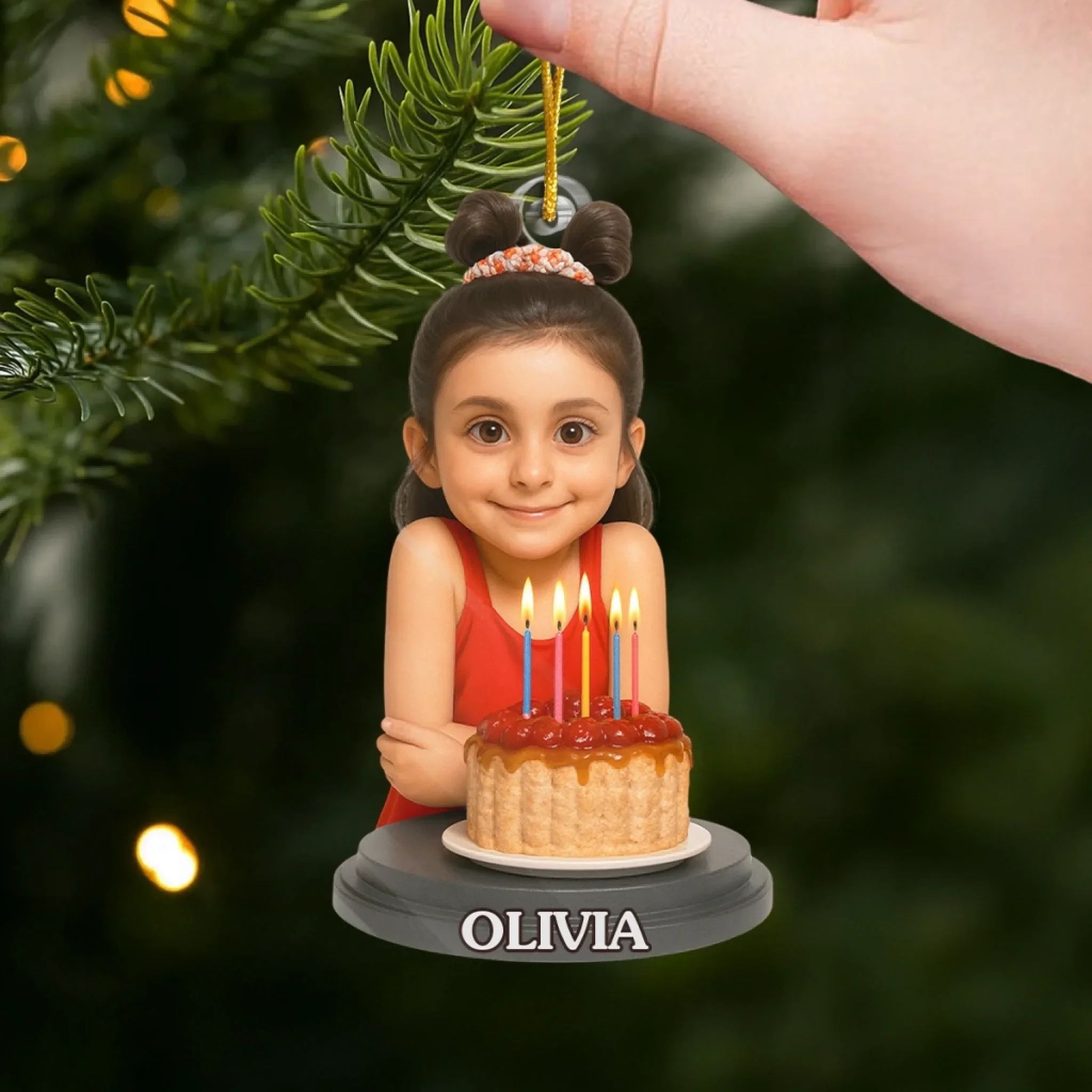 Custom Photo Acrylic Ornament - Personalized Christmas Birthday Gifts For Mom, Dad, Brother, Sister, Kids - Bright Smiles On Your Birthday - Image 4