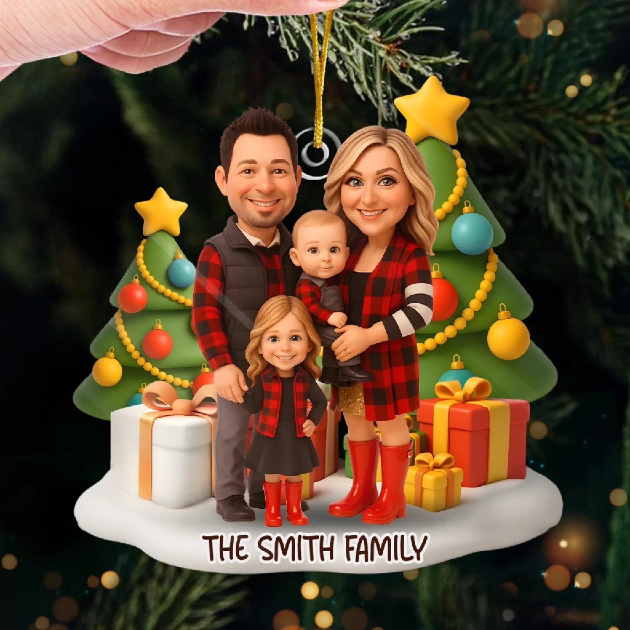 Custom Photo Acrylic Ornament - Personalized Christmas Birthday Gifts For Mom, Dad, Brother, Sister, Kids - Christmas Chaos, Family Bliss - Image 4