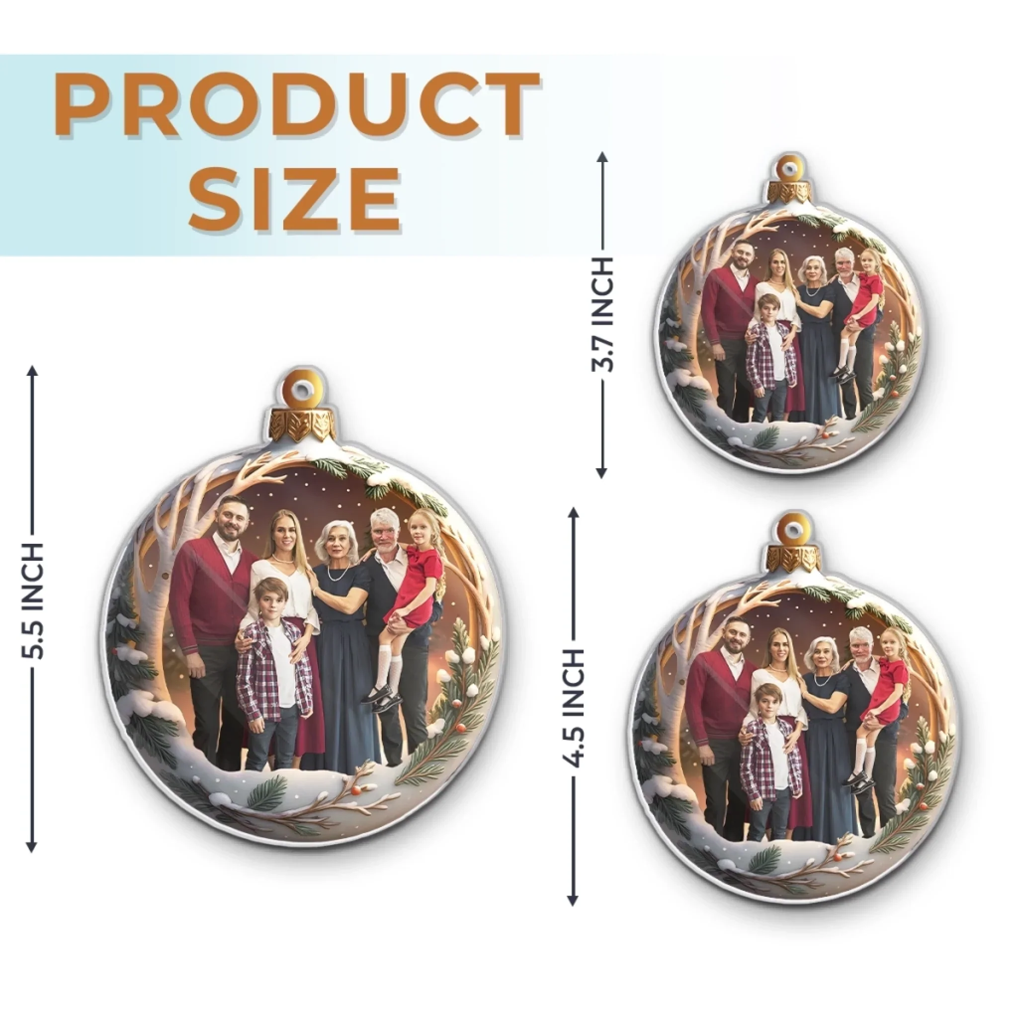 Custom Photo Acrylic Ornament - Personalized Christmas Birthday Gifts For Mom, Dad, Brother, Sister, Kids - Family Makes Christmas Magical - Image 6