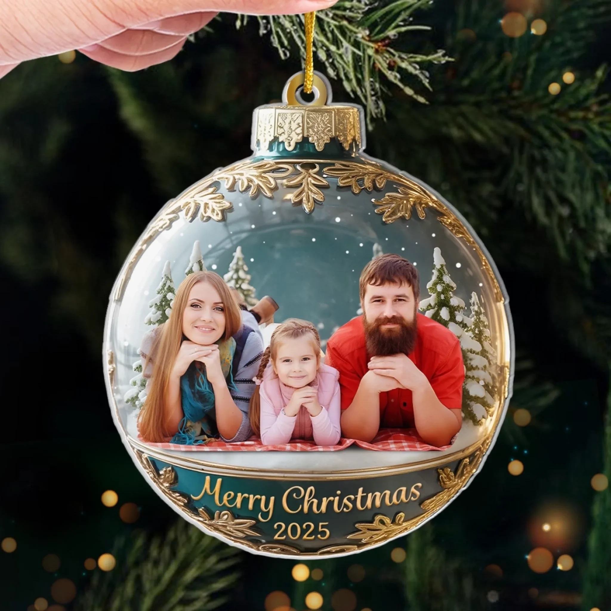 Custom Photo Acrylic Ornament - Personalized Christmas Birthday Gifts For Mom, Dad, Brother, Sister, Kids - Forever Our Favorite Season - Image 4