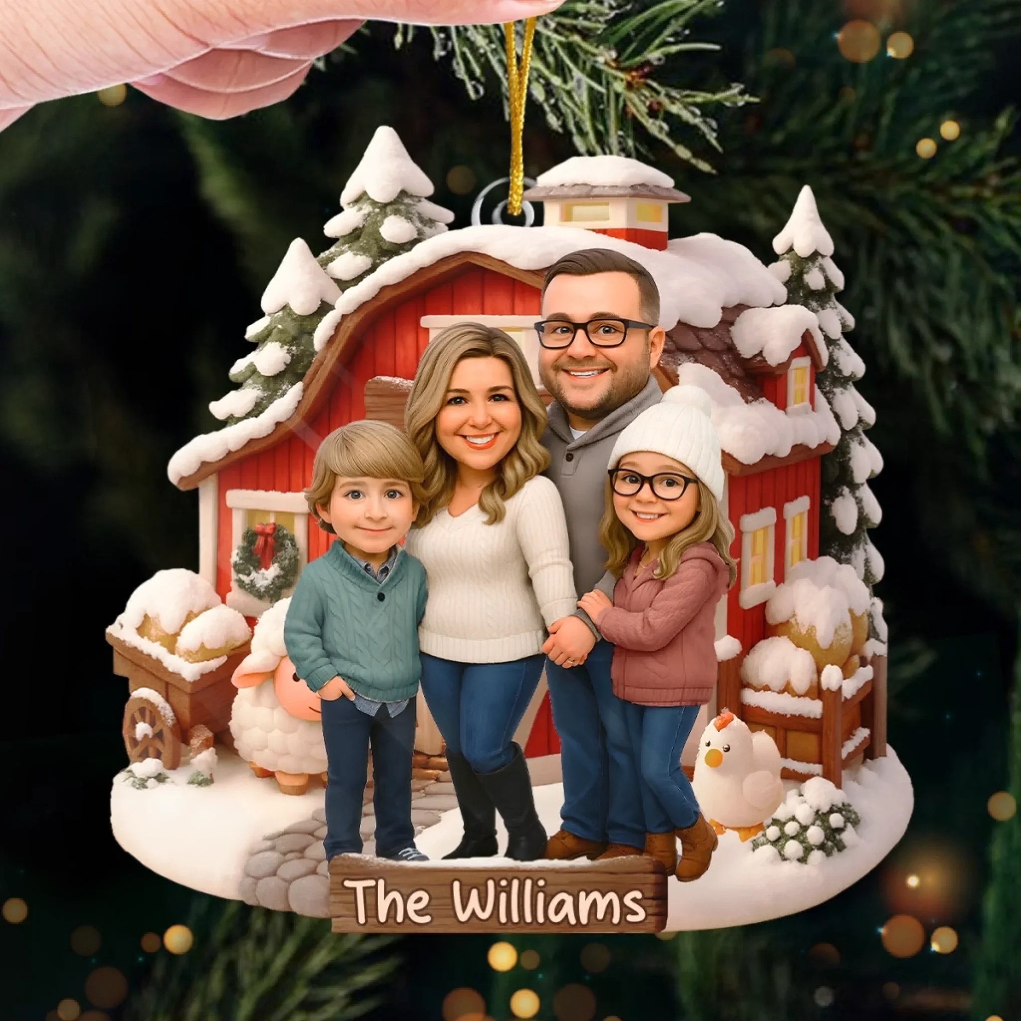 Custom Photo Acrylic Ornament - Personalized Christmas Birthday Gifts For Mom, Dad, Brother, Sister, Kids - Our Little World Of Love - Image 4