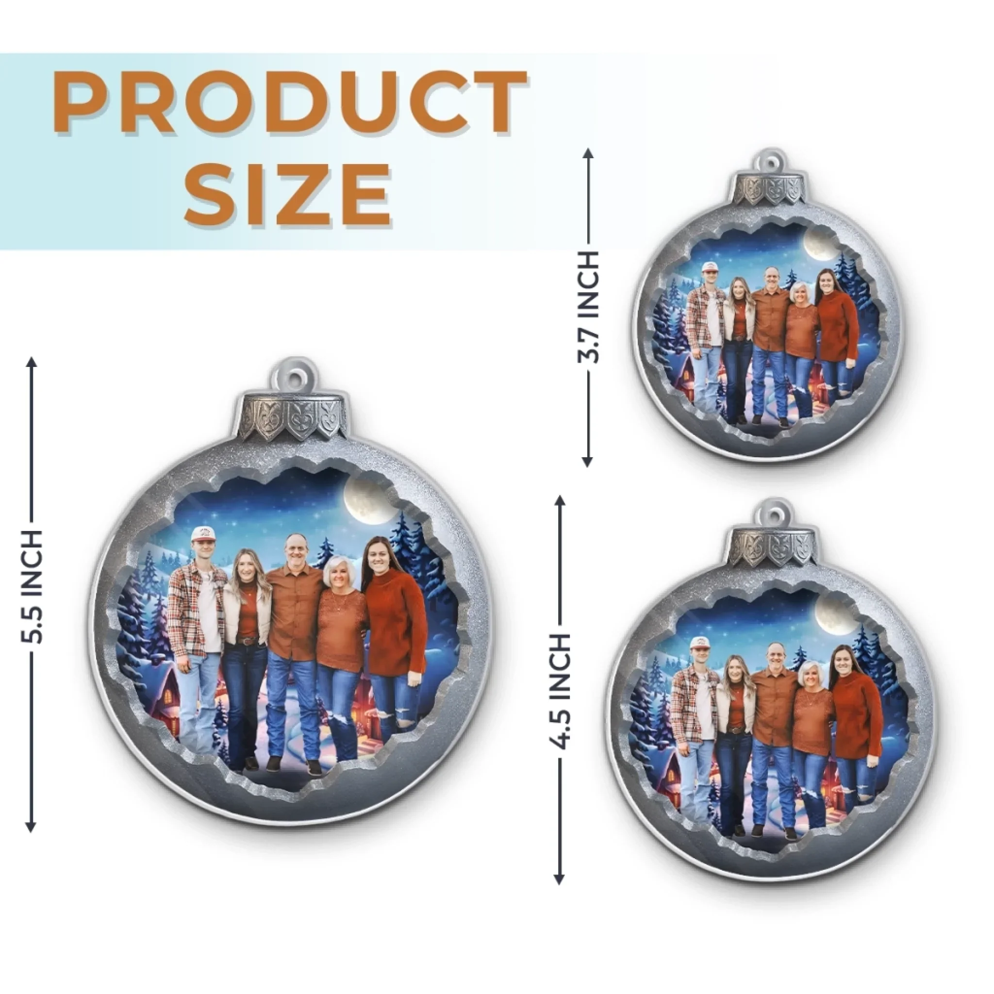 Custom Photo Acrylic Ornament - Personalized Christmas Birthday Gifts For Mom, Dad, Brother, Sister, Kids - Together This Christmas - Image 7