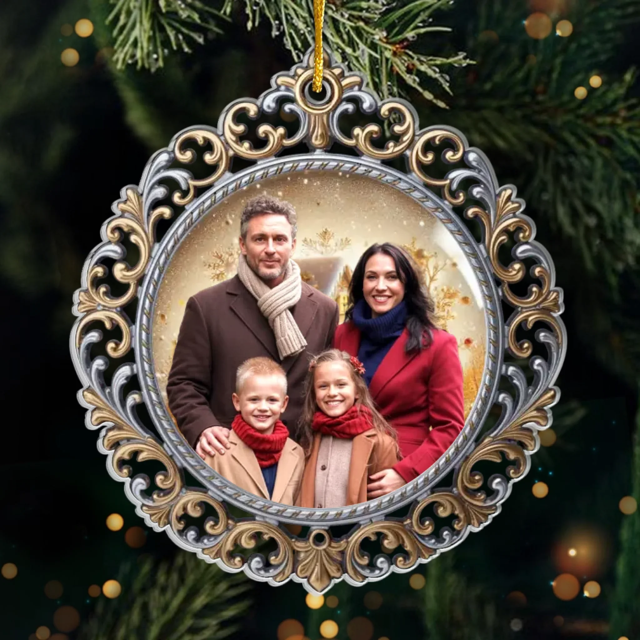Custom Photo Acrylic Ornament - Personalized Christmas Birthday Gifts For Mom, Dad, Brother, Sister, Kids - Where Love Begins And Never Ends - Image 2