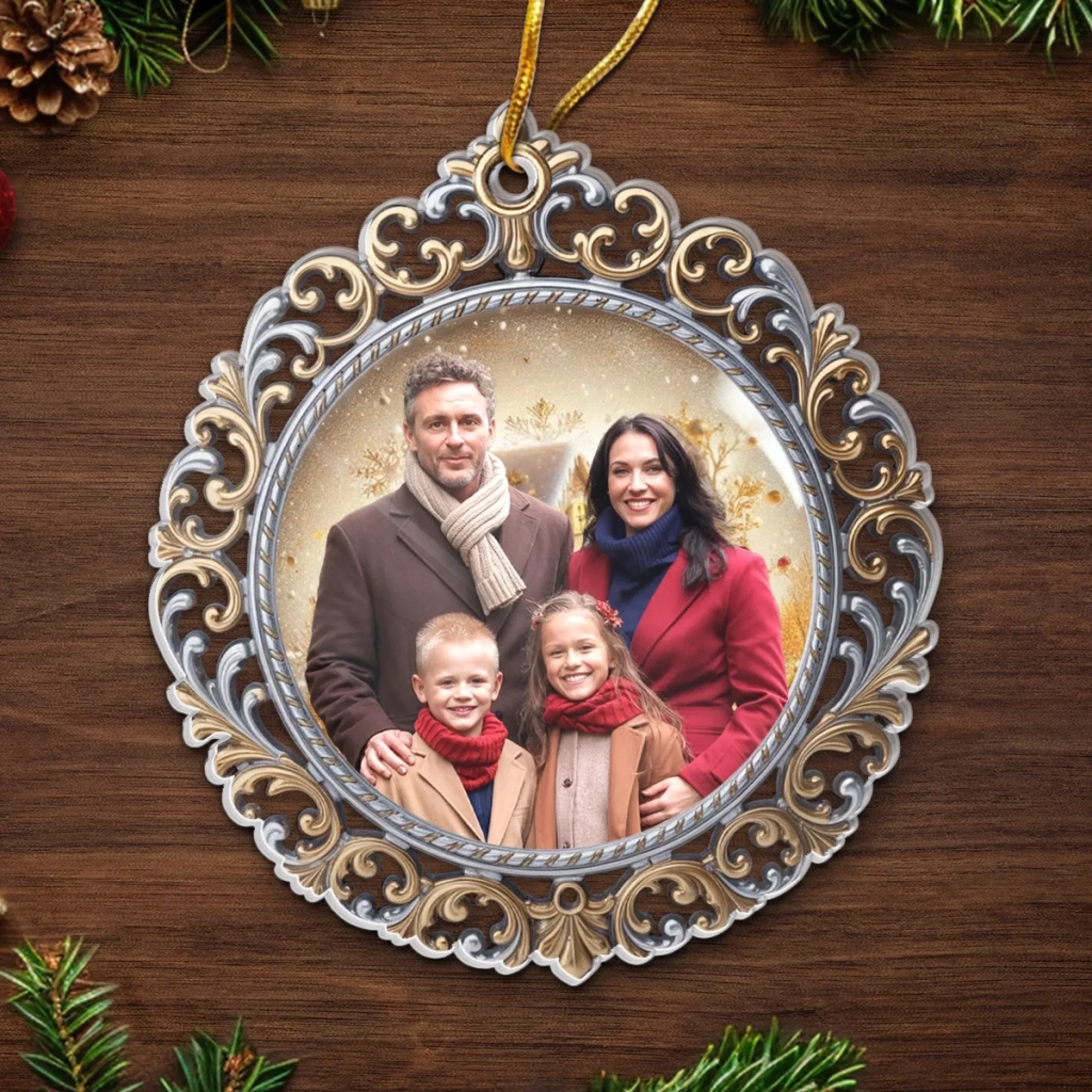 Custom Photo Acrylic Ornament - Personalized Christmas Birthday Gifts For Mom, Dad, Brother, Sister, Kids - Where Love Begins And Never Ends - Image 5