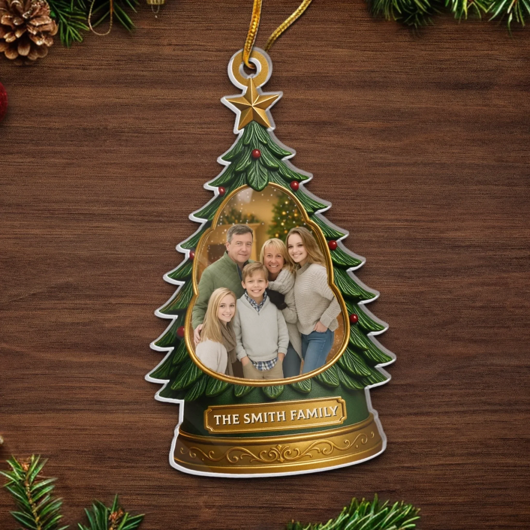Custom Photo Acrylic Ornament - Personalized Christmas Birthday Gifts For Mom, Dad, Kids - Making Memories By The Tree - Image 5