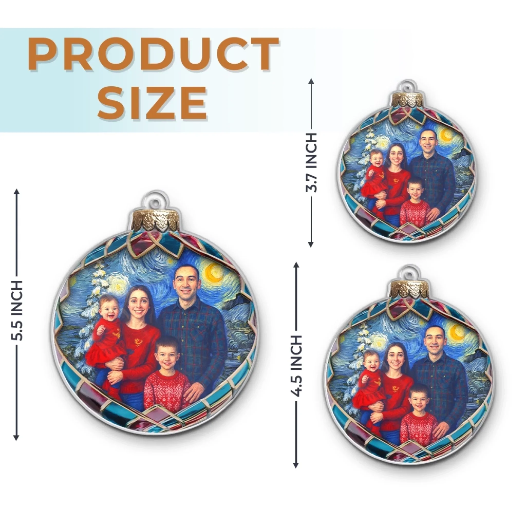 Custom Photo Acrylic Ornament - Personalized Christmas Birthday Gifts For Mom, Dad, Kids - Our Starry Christmas - Image 6