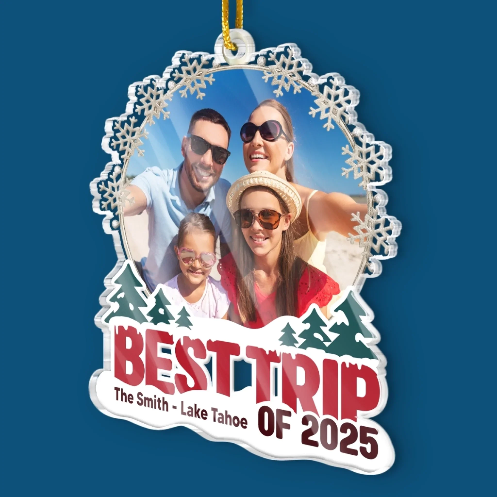 Custom Photo Acrylic Ornament - Personalized Christmas Birthday Gifts For Mom, Dad, Kids - Our Winter Wonderland Of Love - Image 3