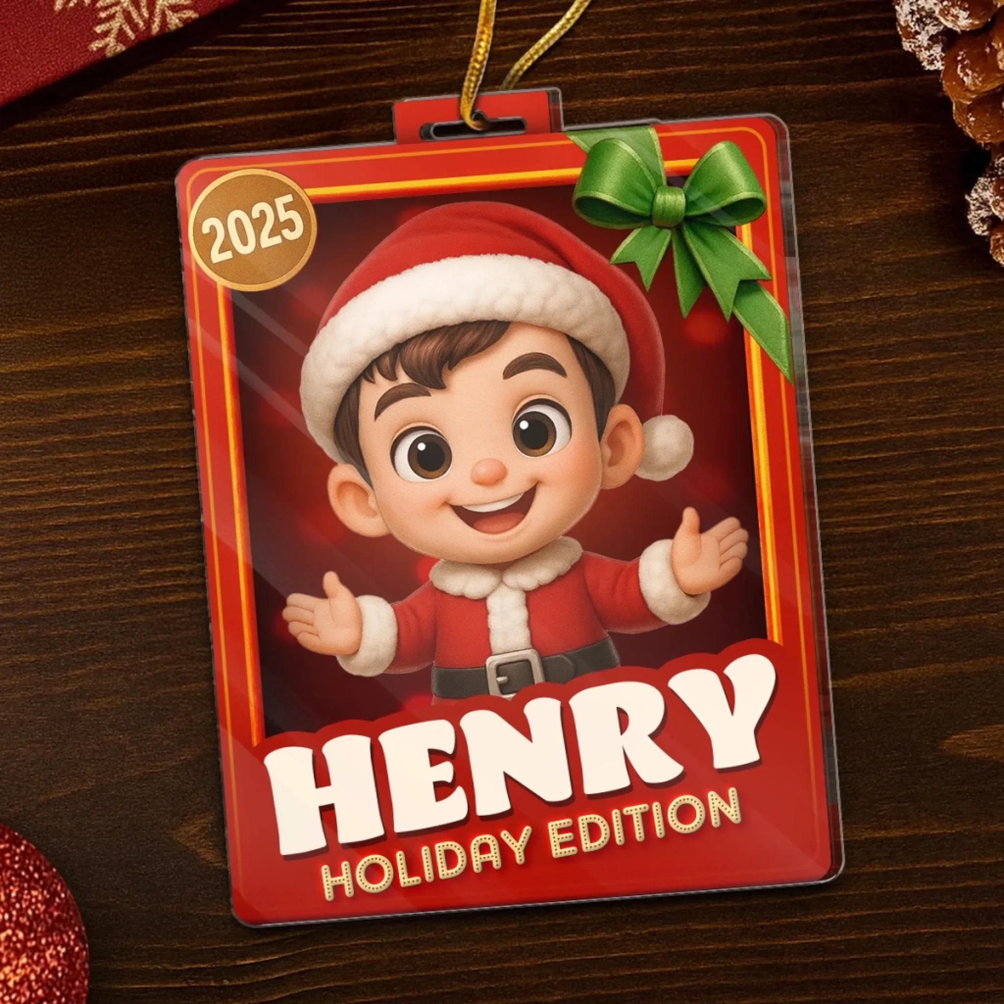 Custom Photo Acrylic Ornament - Personalized  Christmas Birthday Gifts For Mom, Dad, Kids - Santa’s Newest Helper - Image 5