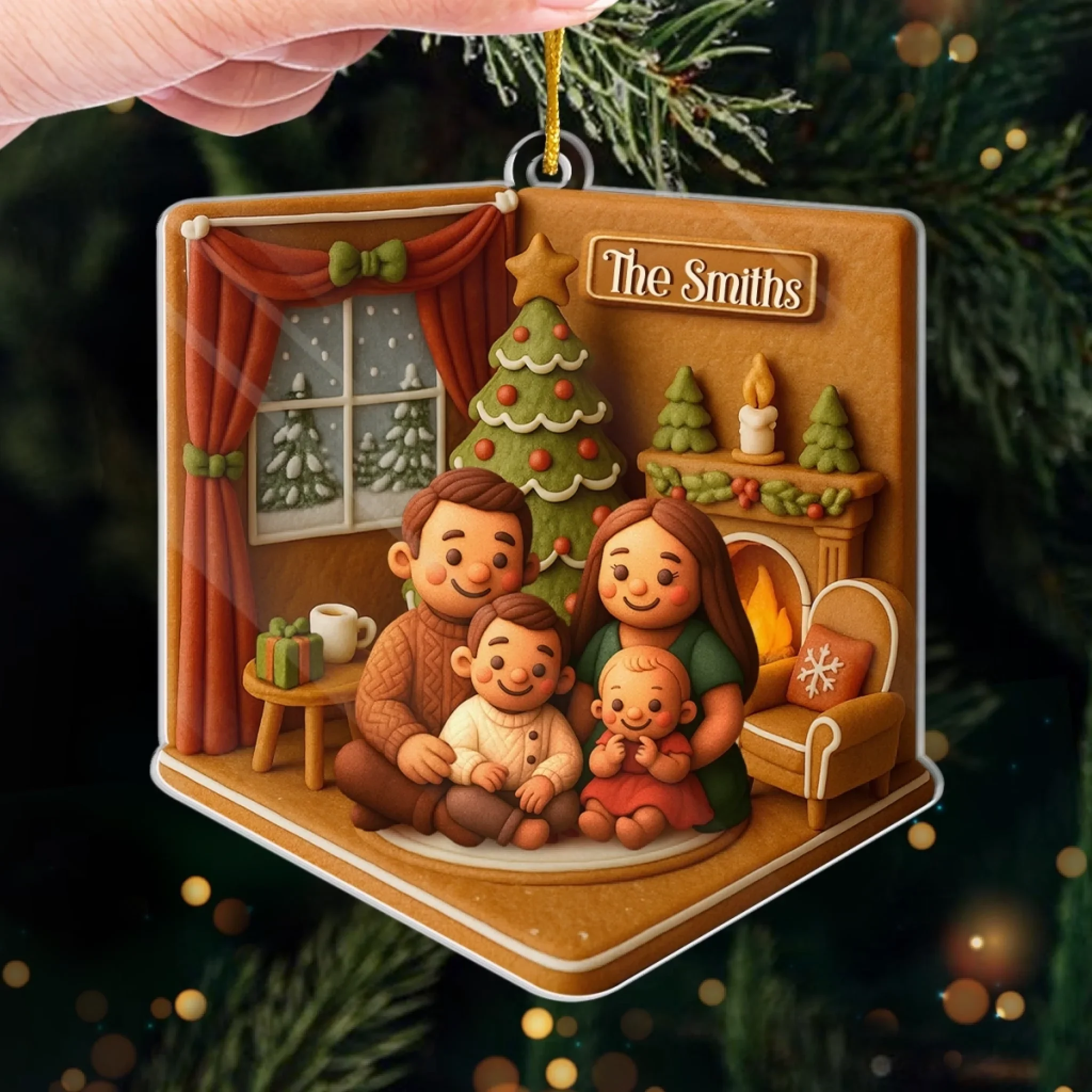 Custom Photo Acrylic Ornament - Personalized Christmas Birthday Gifts For Mom, Dad, Kids - Winter Magic With Family - Image 4