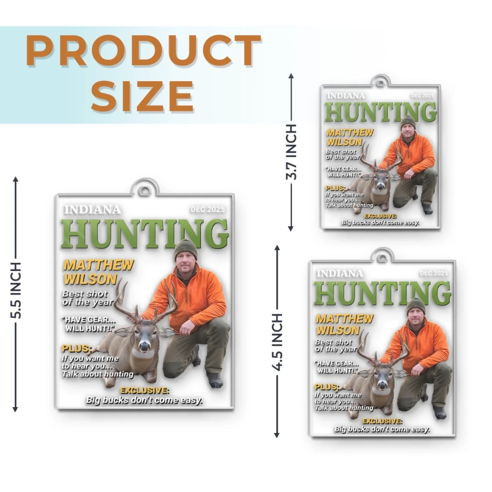Custom Photo Magazine Acrylic Ornament - Personalized Christmas Birthday Hunting Gifts For Hunters - Buck Season Is My Reason - Image 6