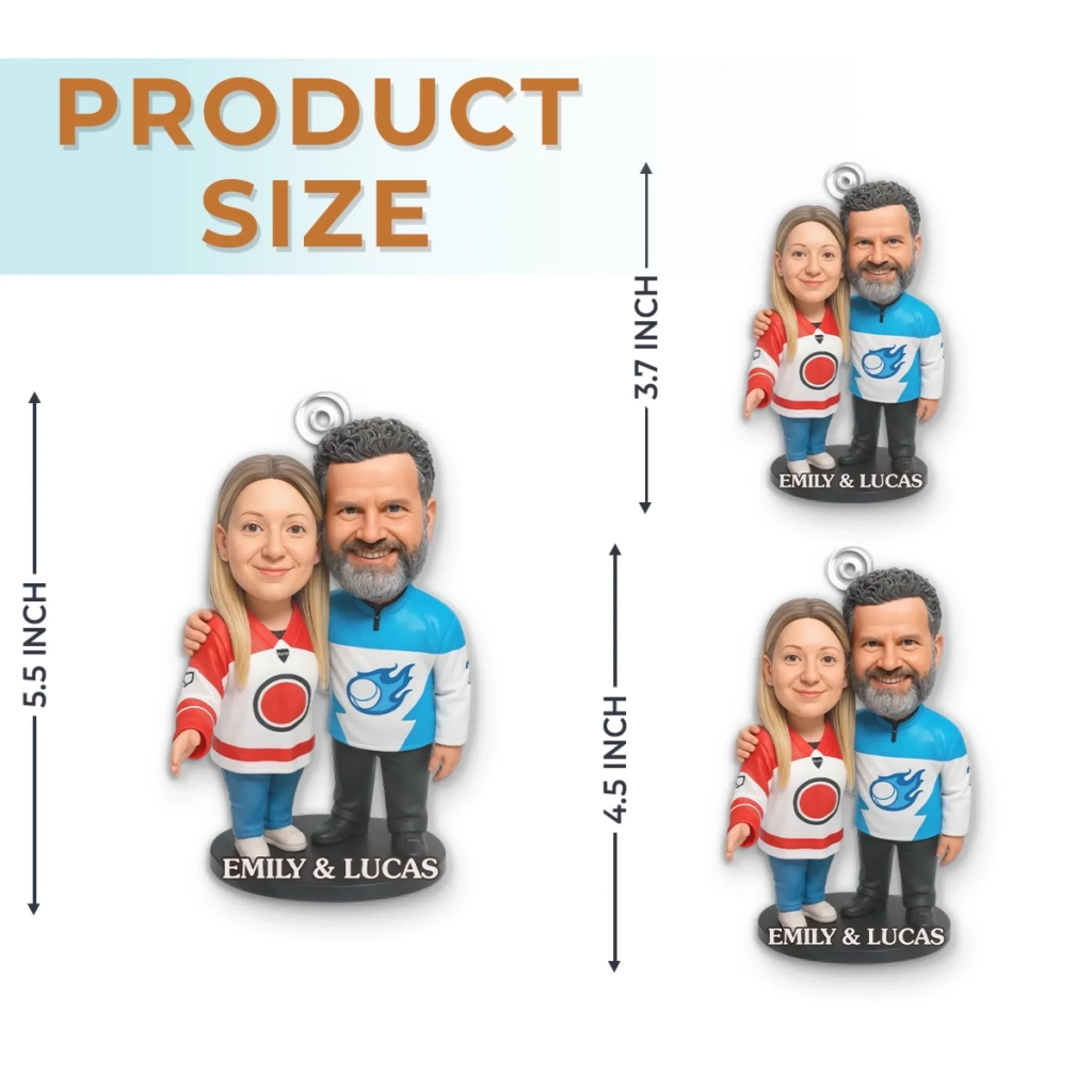 Custom Photo Acrylic Ornament - Personalized Christmas Birthday Ice Hockey Gifts For Ice Hockey Lovers, Sports Fans, Sports Lovers, Husband And Wife - Love On Ice, Forever Nice - Image 6