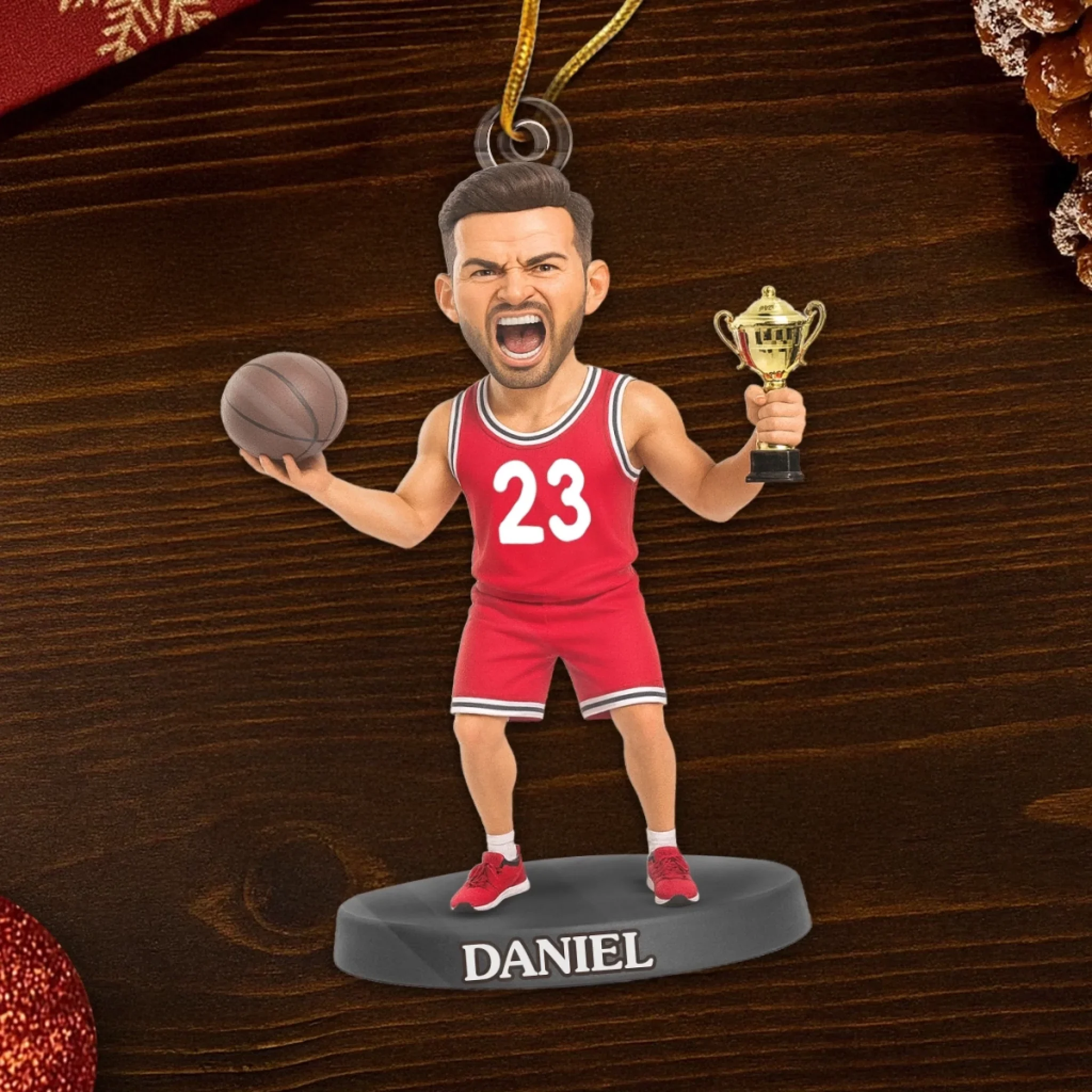 Custom Photo Acrylic Ornament - Personalized Christmas Birthday Sport Gifts For Sports Lovers - Basket Full Of Christmas Cheer - Image 6