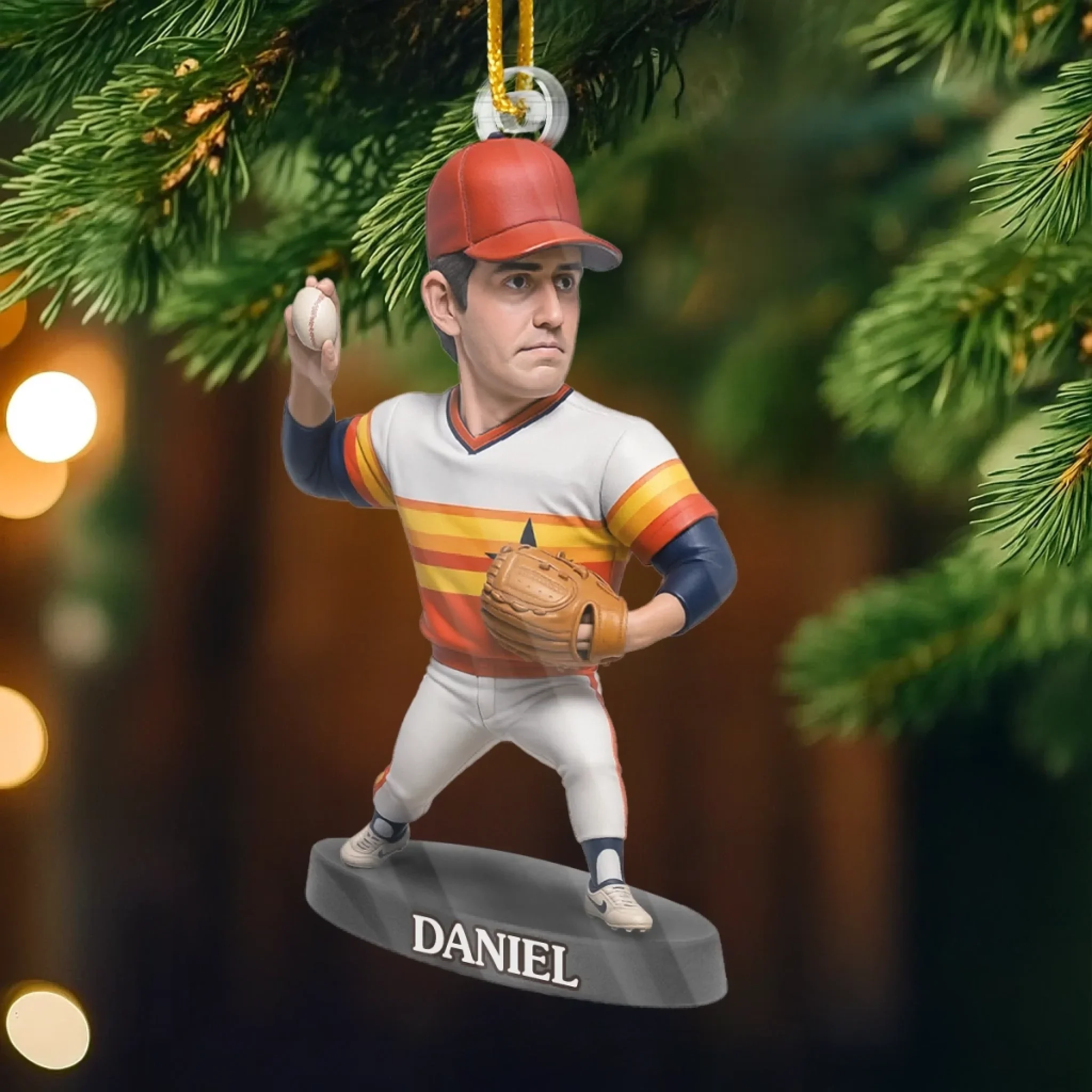 Custom Photo Acrylic Ornament - Personalized Christmas Birthday Sport Gifts For Sports Lovers - Pitcher Of Joy - Image 3