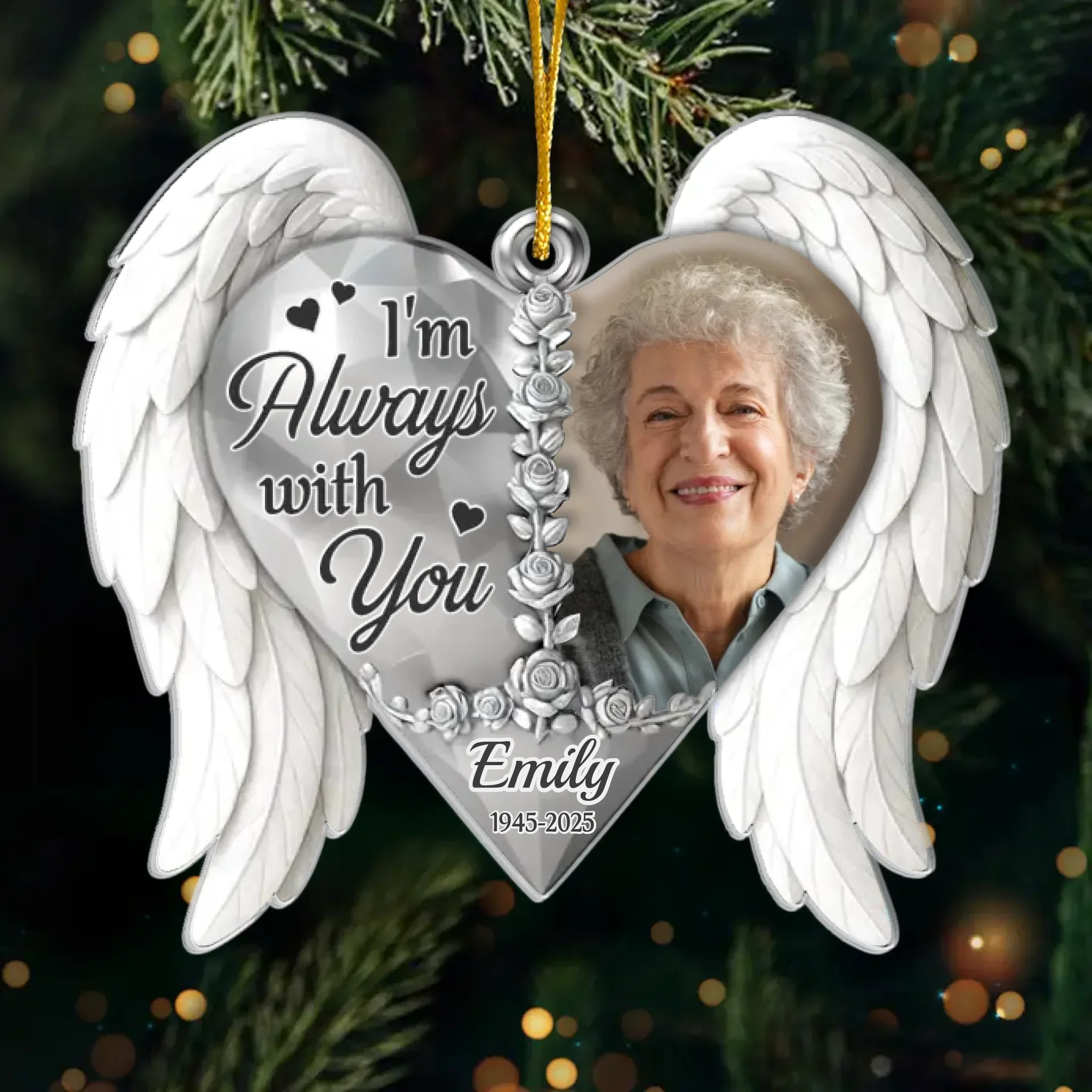 Custom Photo Acrylic Ornament - Personalized Christmas Memorial Sympathy Gifts For Loss Of Mom, Dad - Guiding Me From Heaven - Image 2