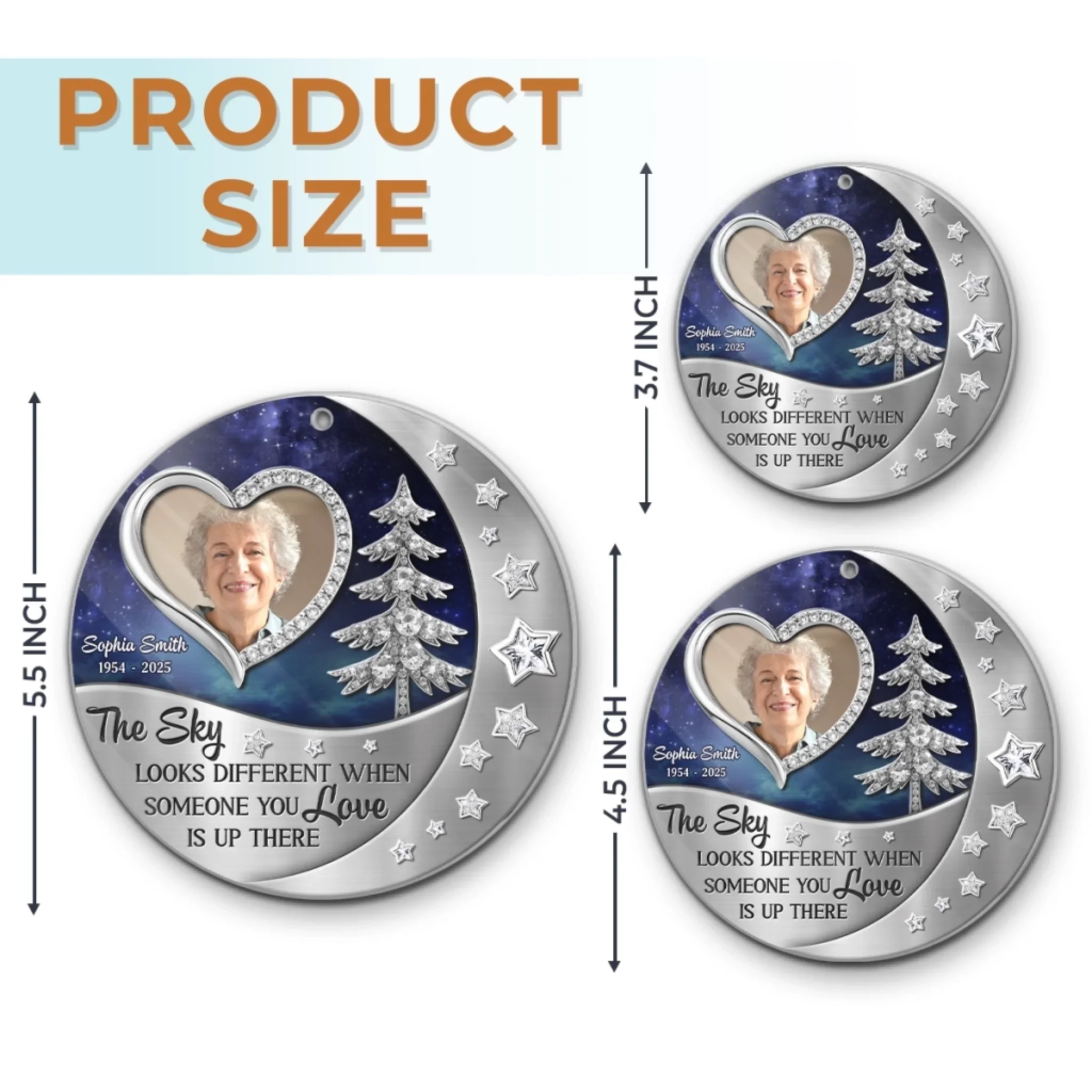 Custom Photo Acrylic Ornament - Personalized Christmas Memorial Sympathy Gifts For Loss Of Mom, Dad - In Our Hearts Forevermore - Image 6
