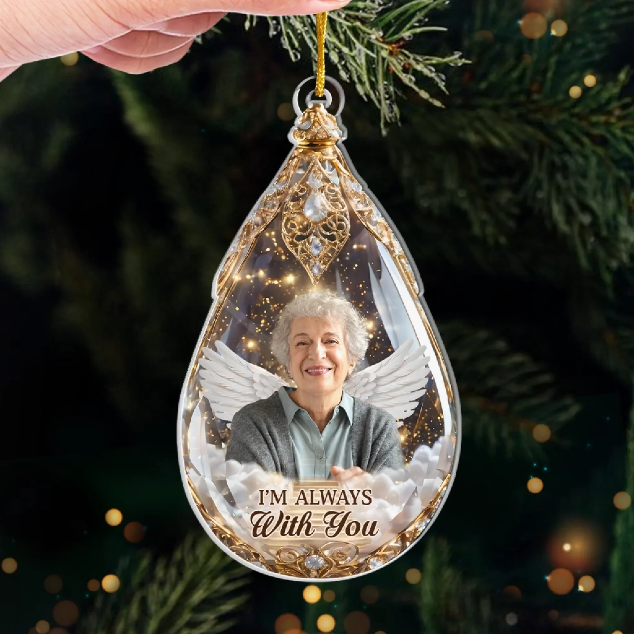 Custom Photo Acrylic Ornament - Personalized Christmas Memorial Sympathy Gifts For Loss Of Mom, Dad - Memories Keep You Close - Image 4