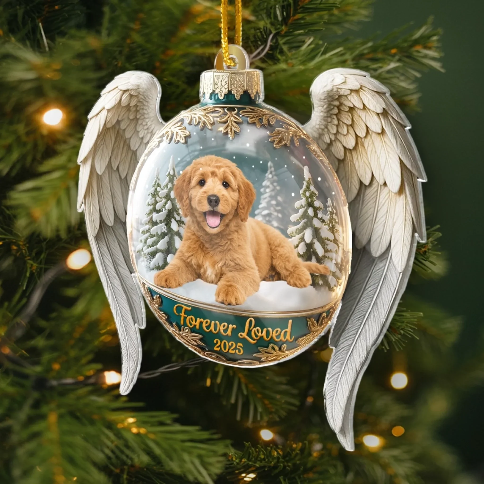 Custom Photo Acrylic Ornament - Personalized Pet Christmas Memorial Sympathy Gifts For Dogs, Cats - Forever Cherished In Paw Prints - Image 3