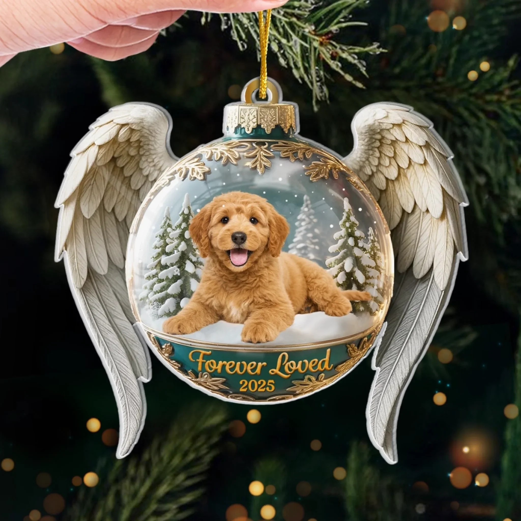 Custom Photo Acrylic Ornament - Personalized Pet Christmas Memorial Sympathy Gifts For Dogs, Cats - Forever Cherished In Paw Prints - Image 4