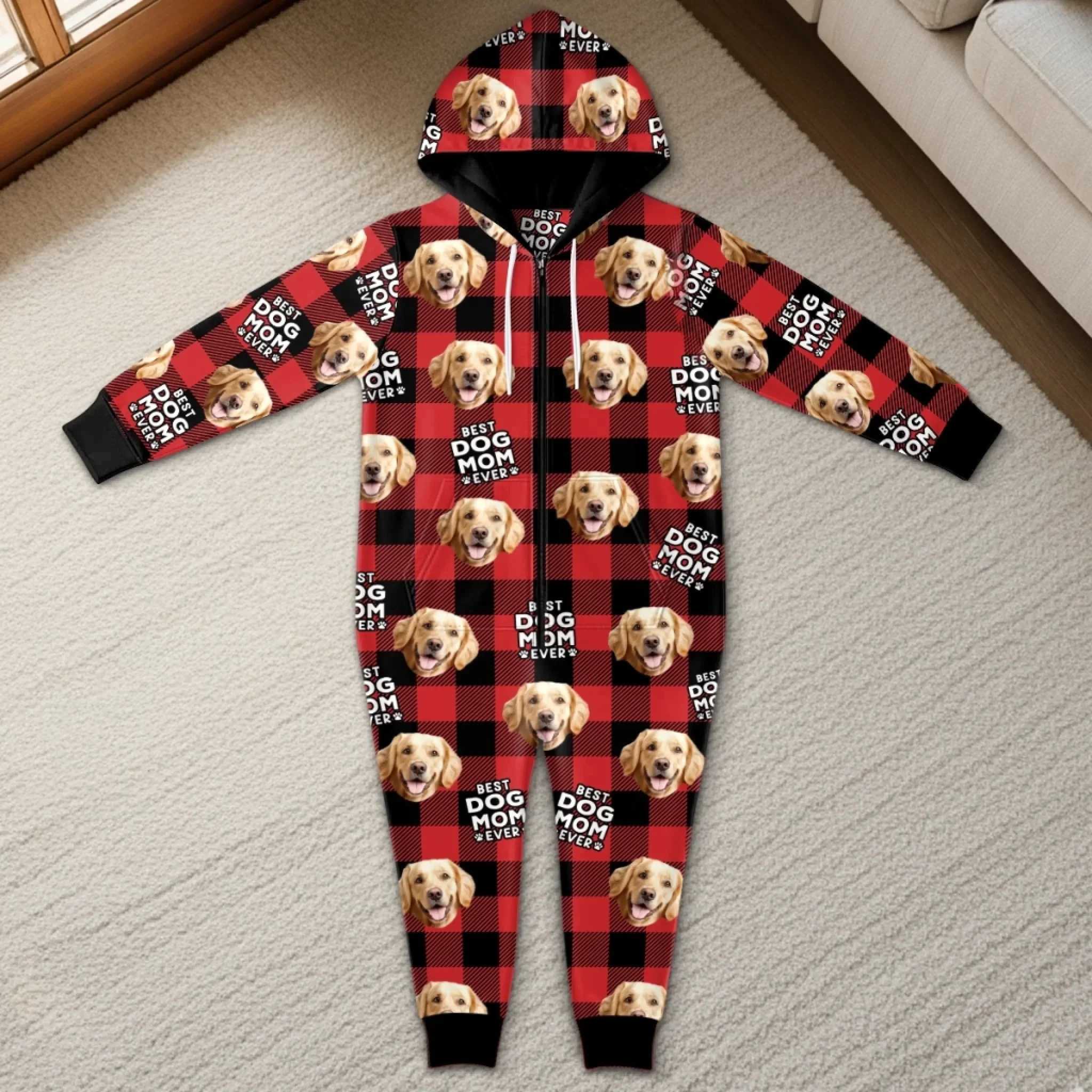 Custom Photo Adult Onesie - Personalized Christmas Birthday Gifts For Dog Cat Lovers, Dog Dad And Mom, Cat Owners - Fleece Navidad - Image 4