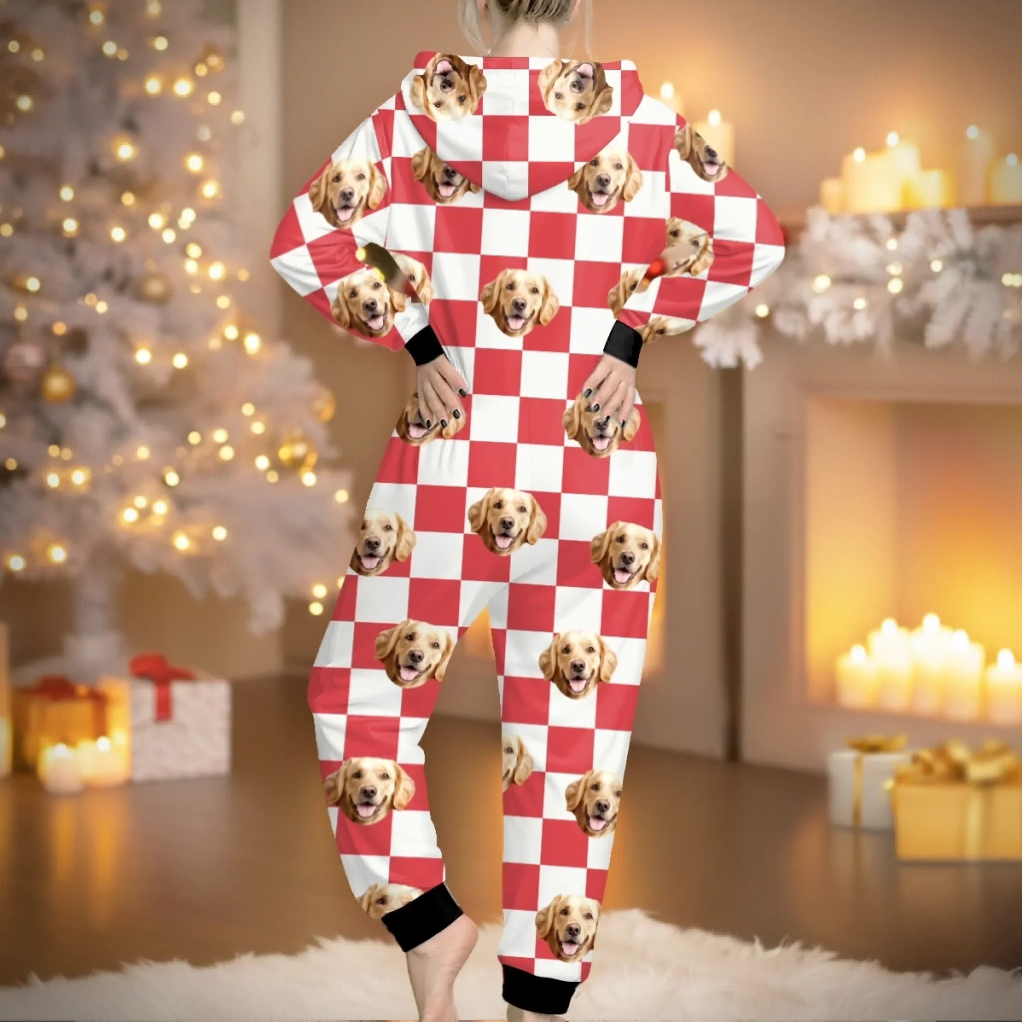 Custom Photo Adult Onesie - Personalized Christmas Birthday Gifts For Dog Cat Lovers, Dog Dad And Mom, Cat Owners - Too Glam To Give A Woof - Image 3