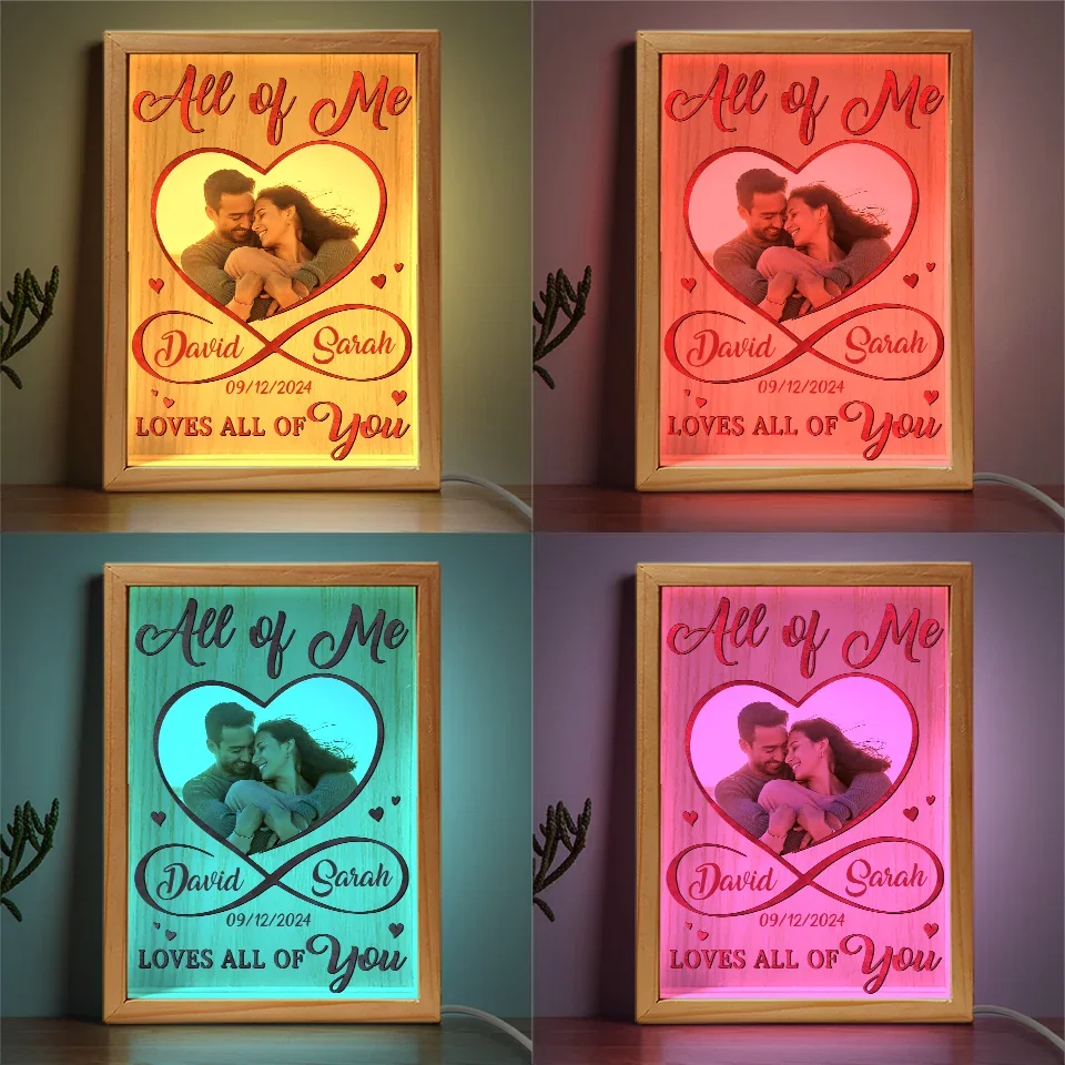 Custom Photo All Of Me Loves All Of You - Couple Personalized Custom Frame Light Box - Gift For Husband Wife, Anniversary - Image 5