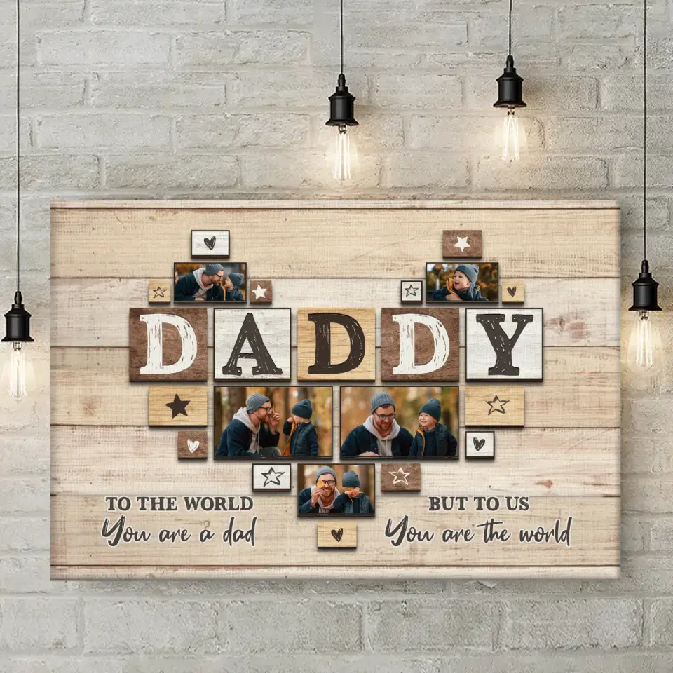 Custom Photo Always By My Side - Family Personalized Custom Horizontal Canvas - Father's Day, Gift For Dad - Image 2
