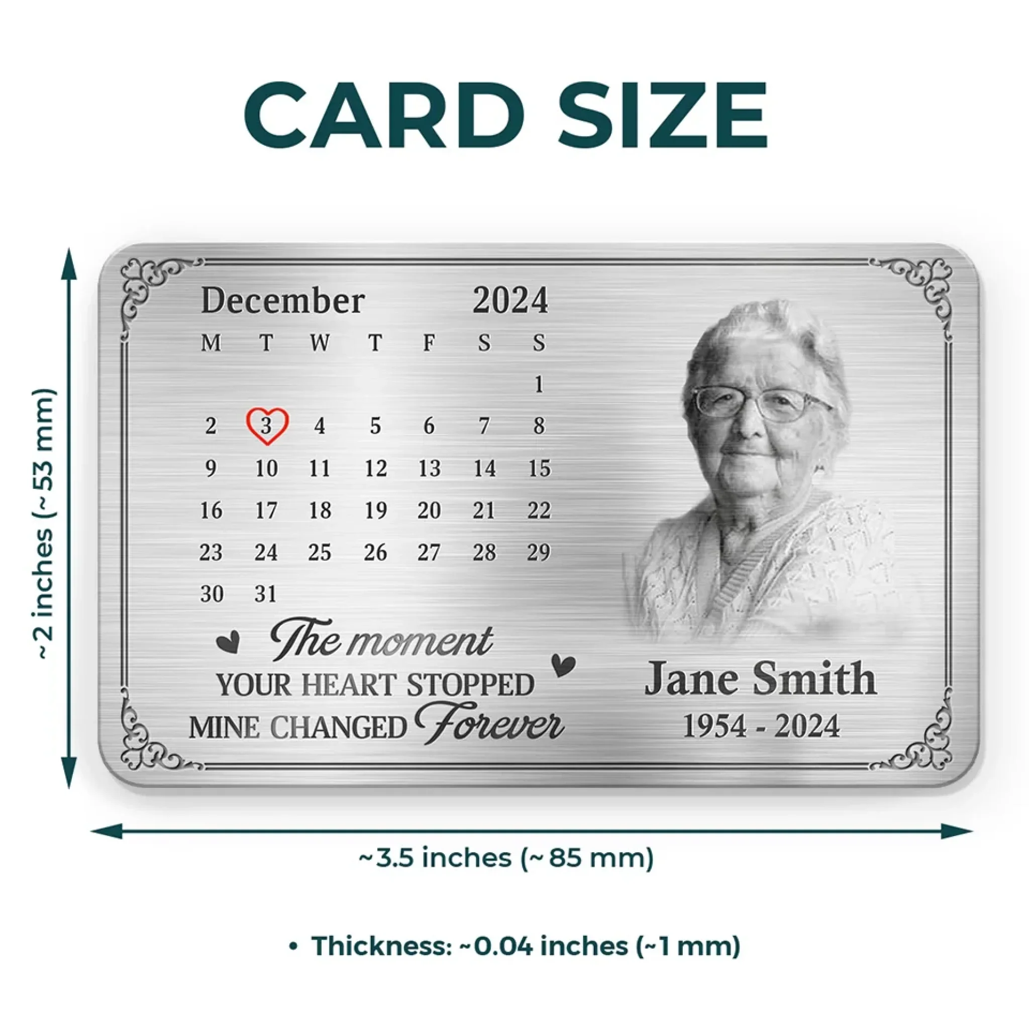 Custom Photo Always By Our Side, Even If Unseen - Memorial Personalized Custom Aluminum Wallet Card - Sympathy Gift For Family Members - Image 4